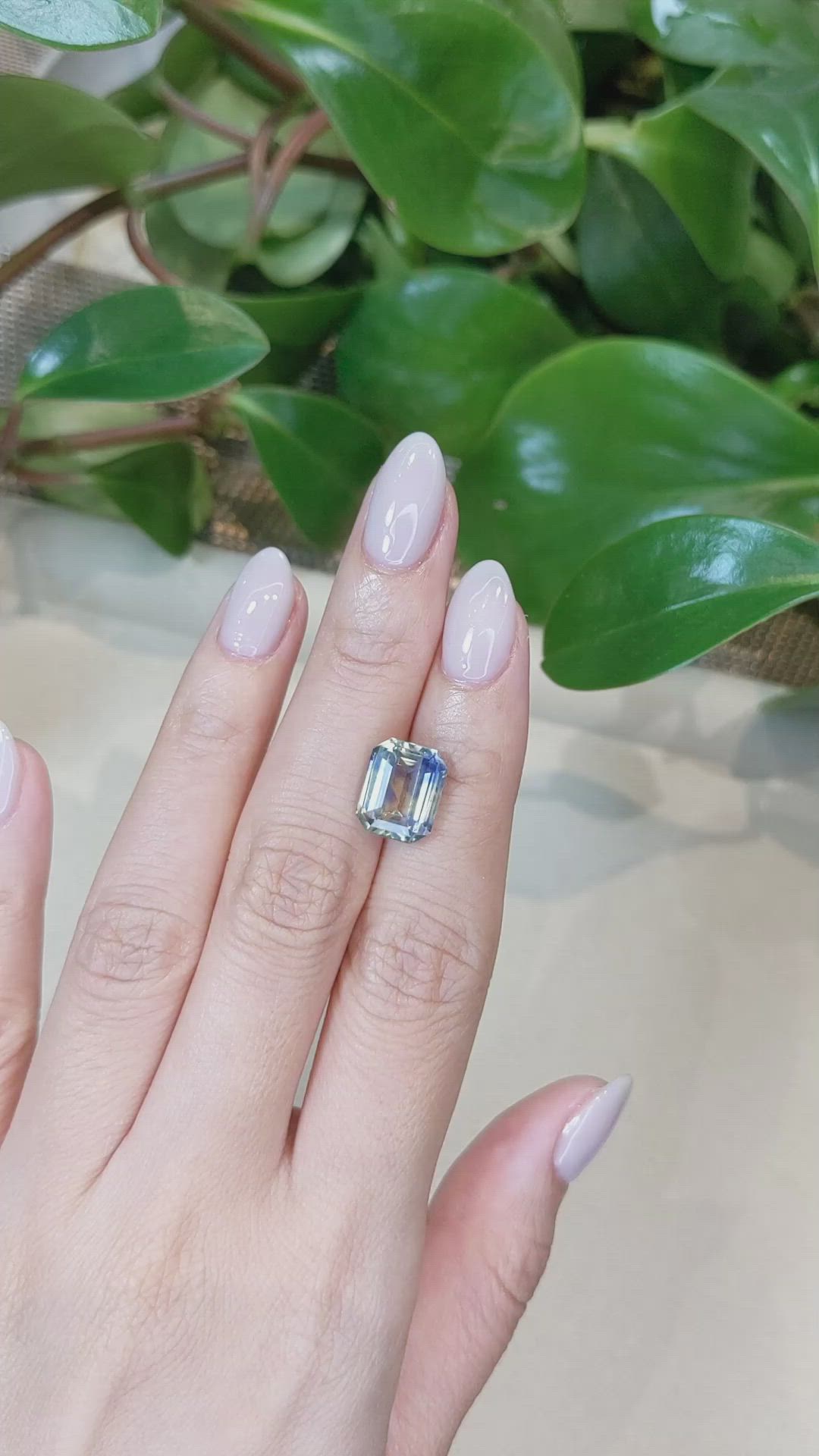 7.49 Ct. Bi Color Sapphire from Ceylon (Sri Lanka) Size Video