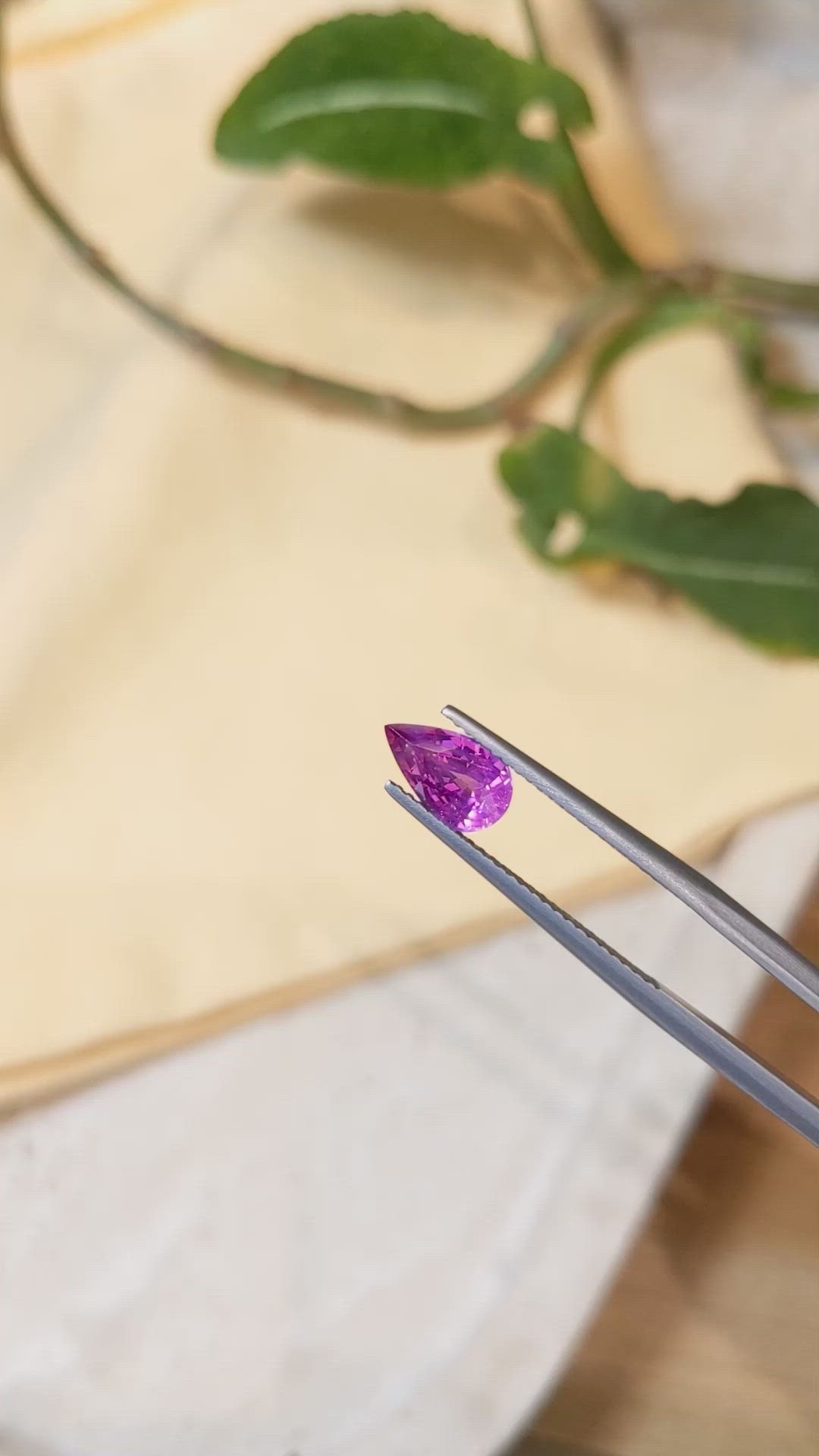 1.45 Ct. Purplish Pink Sapphire from Ceylon (Sri Lanka) Size Video