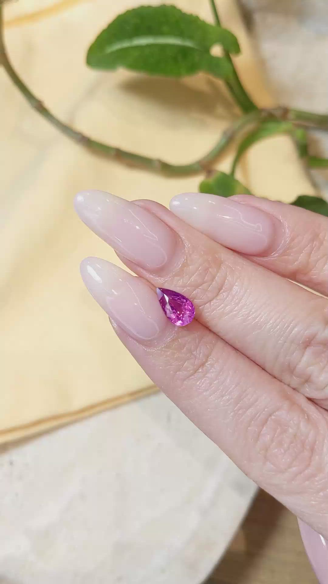 1.45 Ct. Purplish Pink Sapphire from Ceylon (Sri Lanka) Size Video