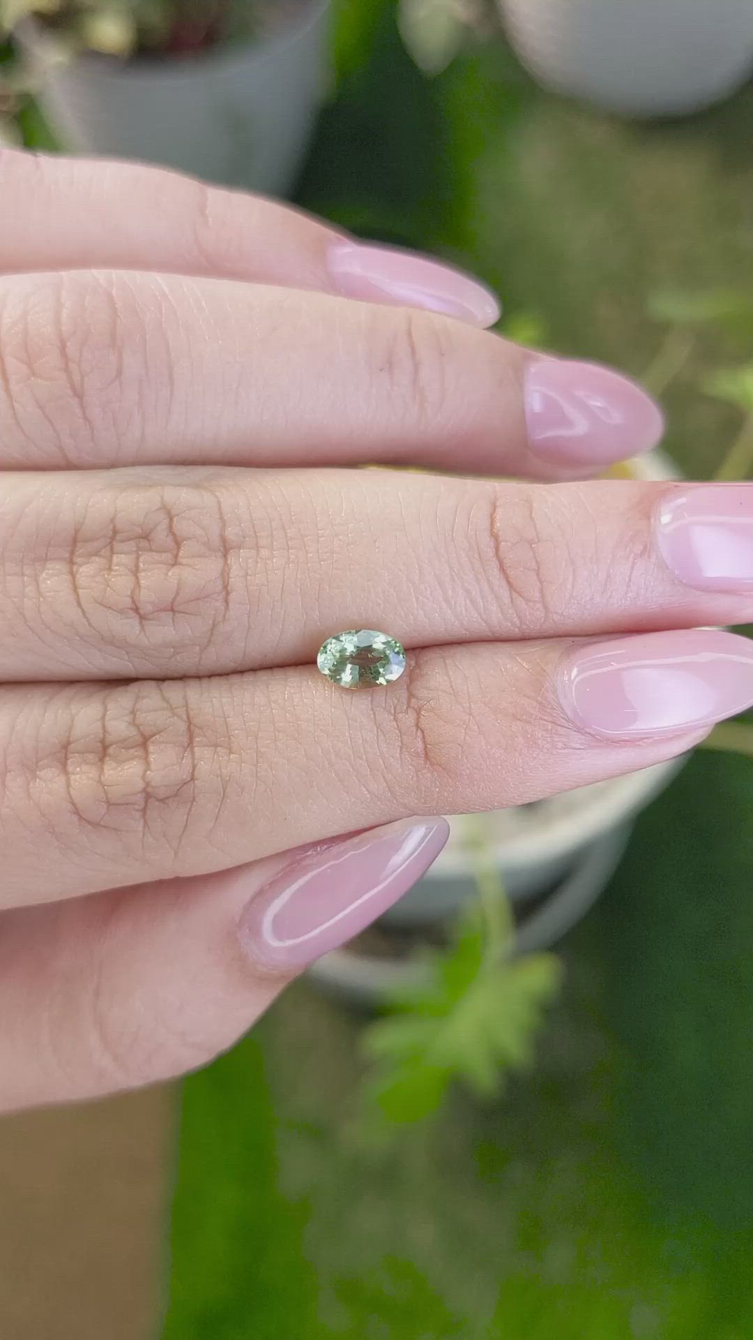 0.90 Ct. Green Sapphire from Madagascar Size Video