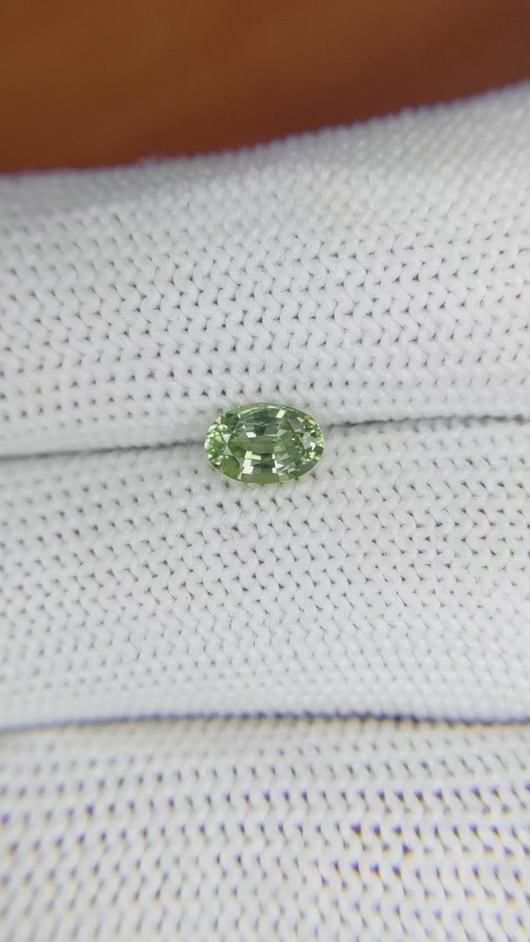 0.90 Ct. Green Sapphire from Madagascar Size Video