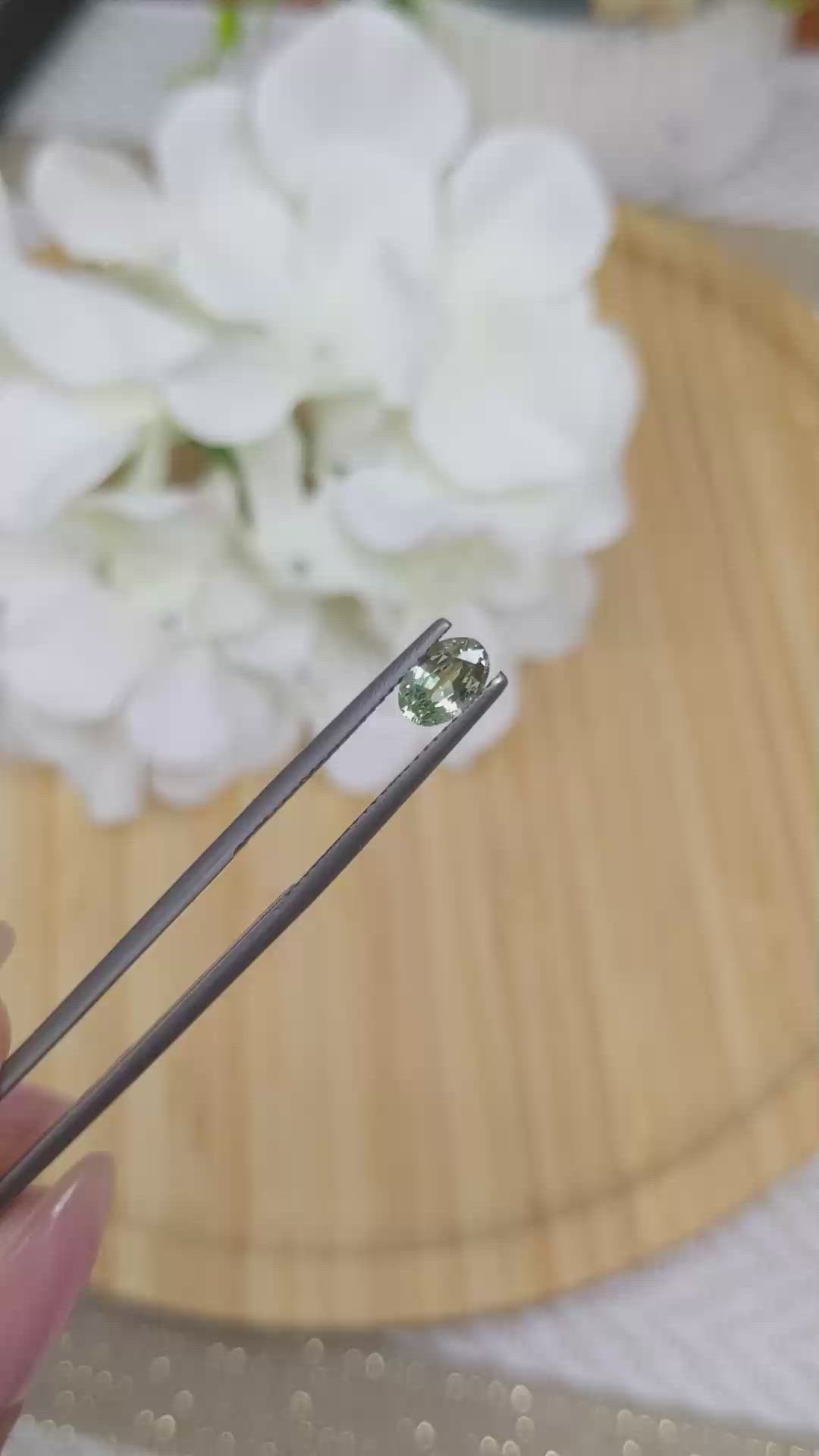 0.90 Ct. Green Sapphire from Madagascar Size Video