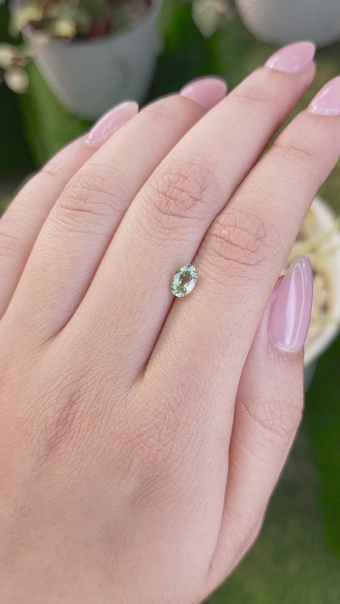 0.90 Ct. Green Sapphire from Madagascar Size Video