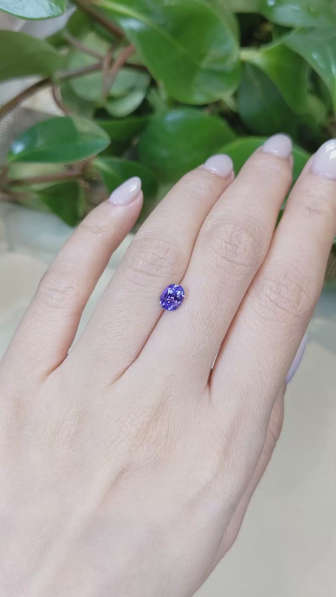 1.25 Ct. Purple Sapphire from Ceylon (Sri Lanka) Size Video