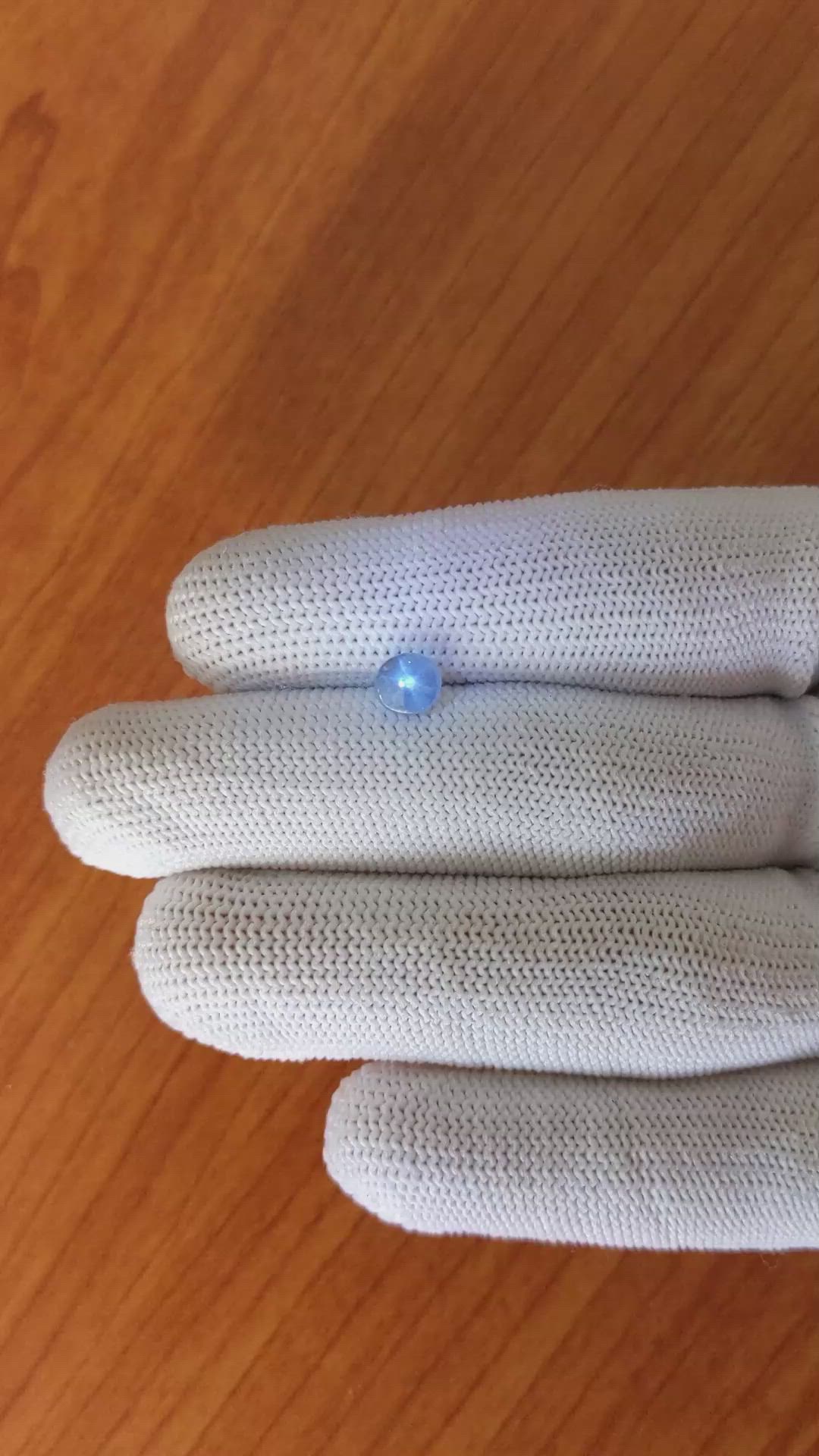 1.33 Ct. Blue Star Sapphire from Ceylon (Sri Lanka) Size Video