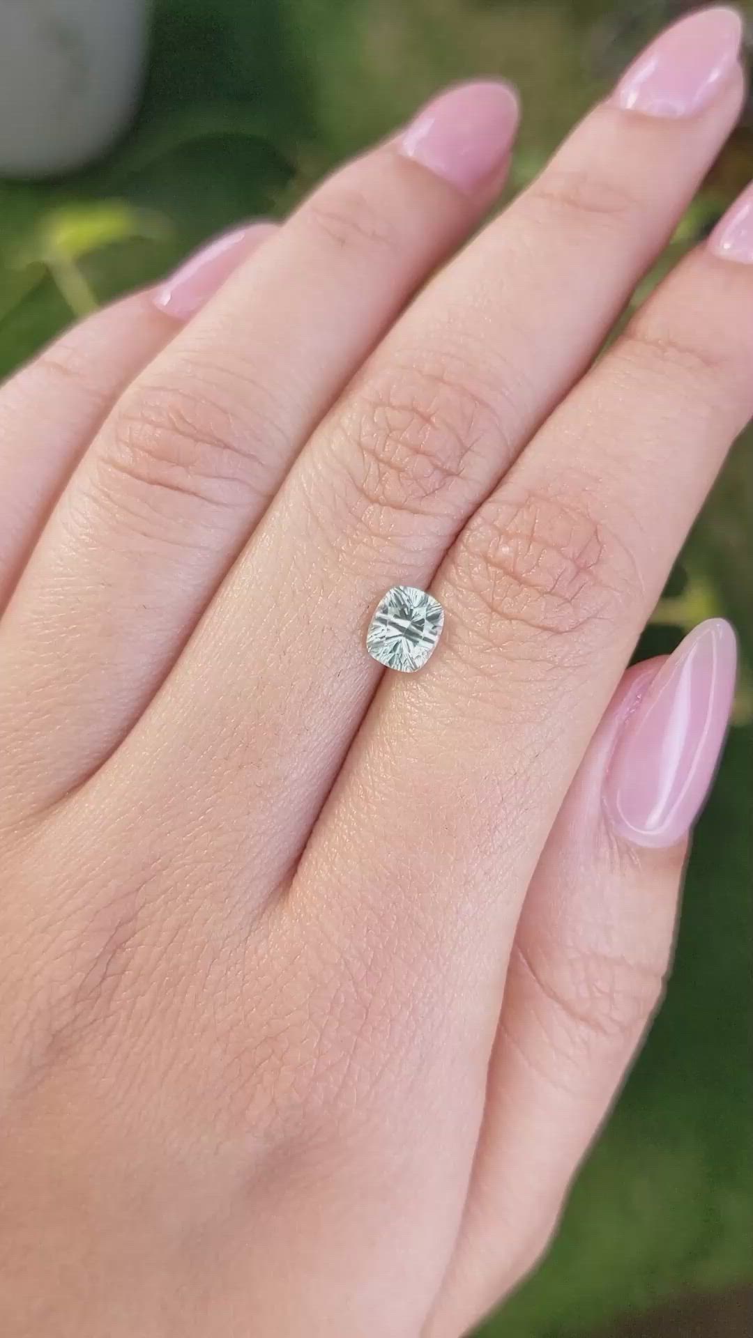 1.19 Ct. Green Sapphire from Madagascar Size Video