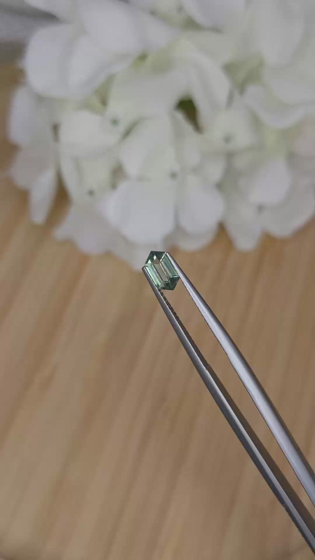 0.72 Ct. Green Sapphire from Madagascar Size Video