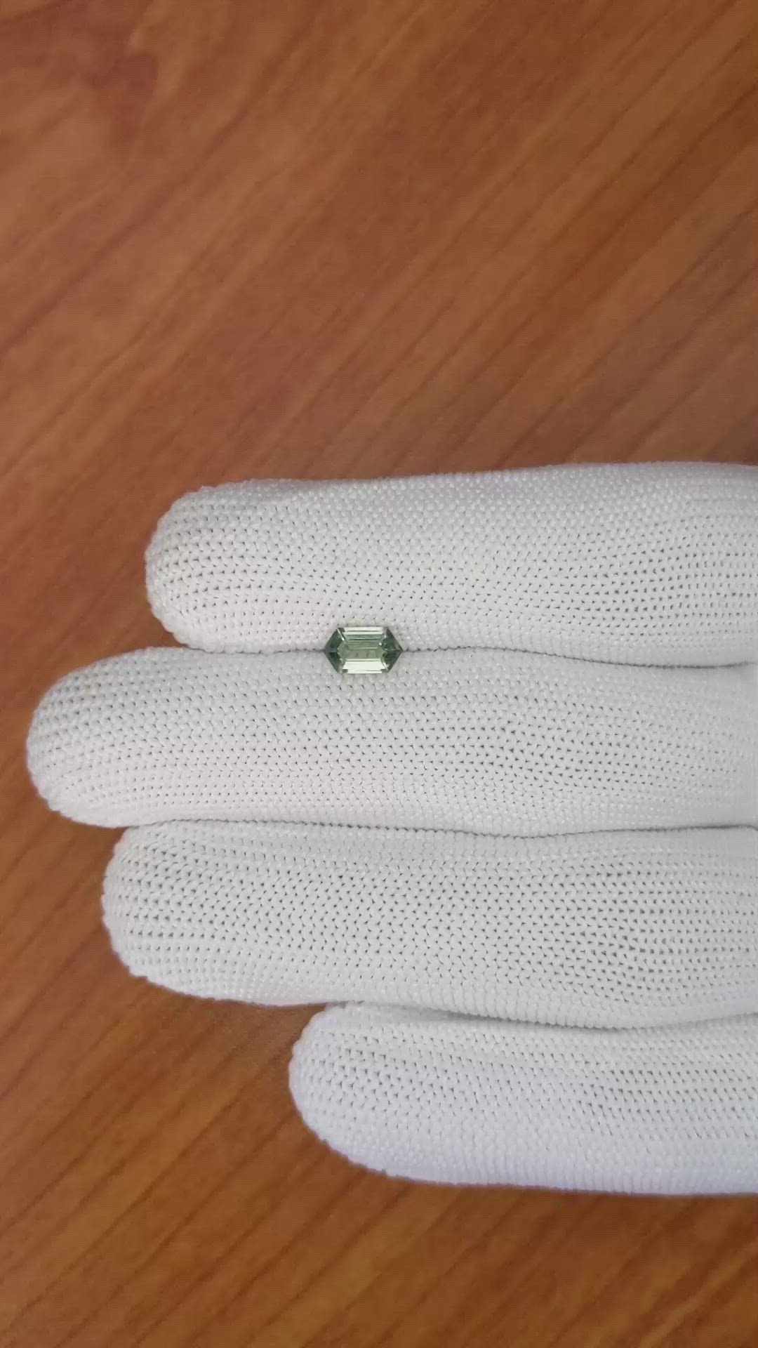 0.72 Ct. Green Sapphire from Madagascar Size Video