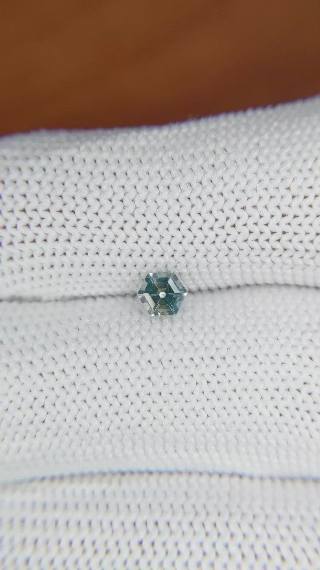 0.40 Ct. Bluish Green Sapphire from Madagascar Size Video