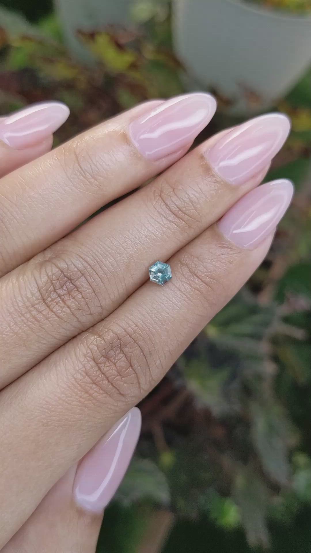 0.40 Ct. Bluish Green Sapphire from Madagascar Size Video