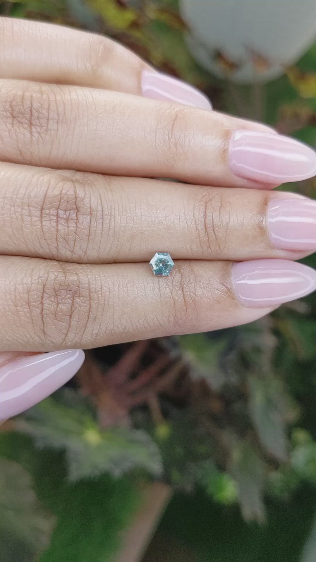 0.40 Ct. Bluish Green Sapphire from Madagascar Size Video