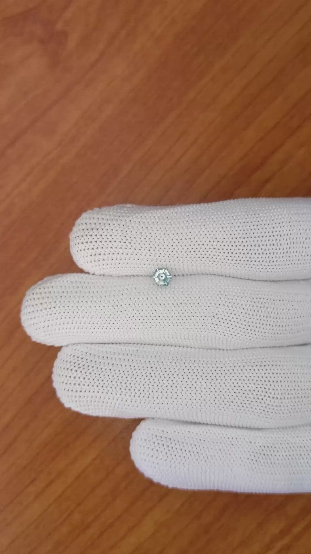 0.40 Ct. Bluish Green Sapphire from Madagascar Size Video