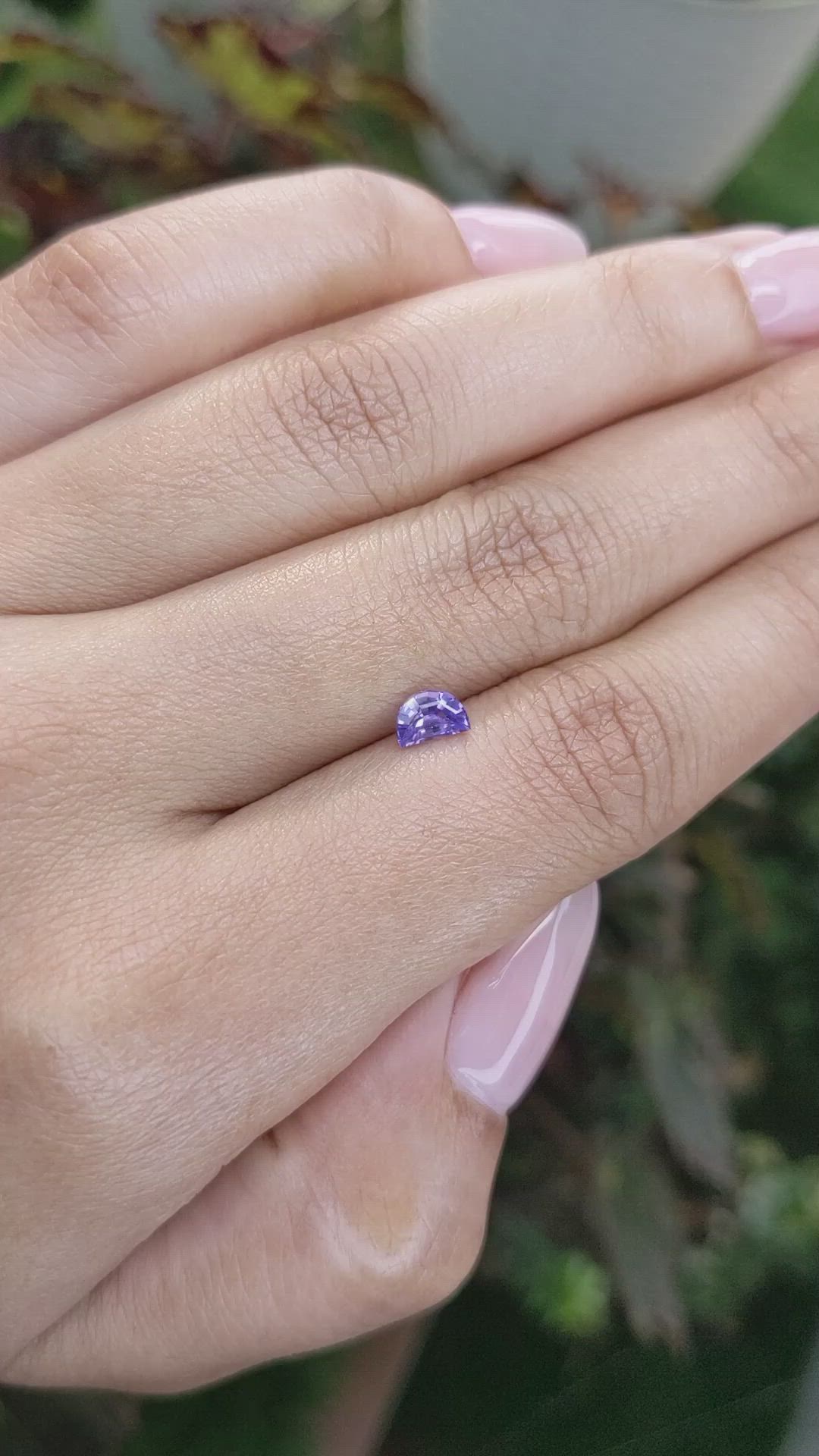 0.57 Ct. Pinkish Purple Sapphire from Madagascar Size Video