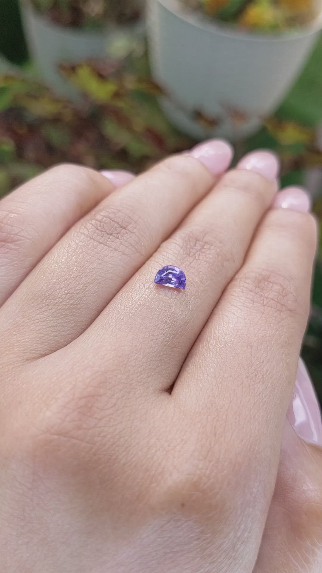 0.57 Ct. Pinkish Purple Sapphire from Madagascar Size Video