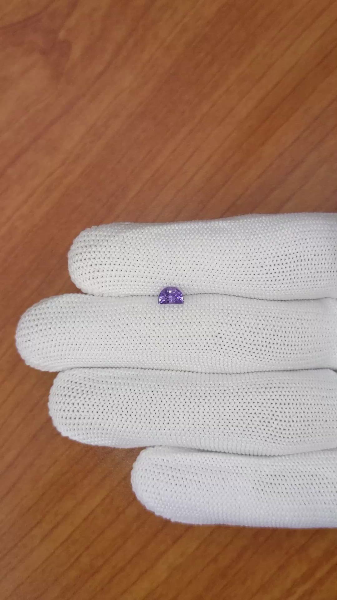 0.57 Ct. Pinkish Purple Sapphire from Madagascar Size Video