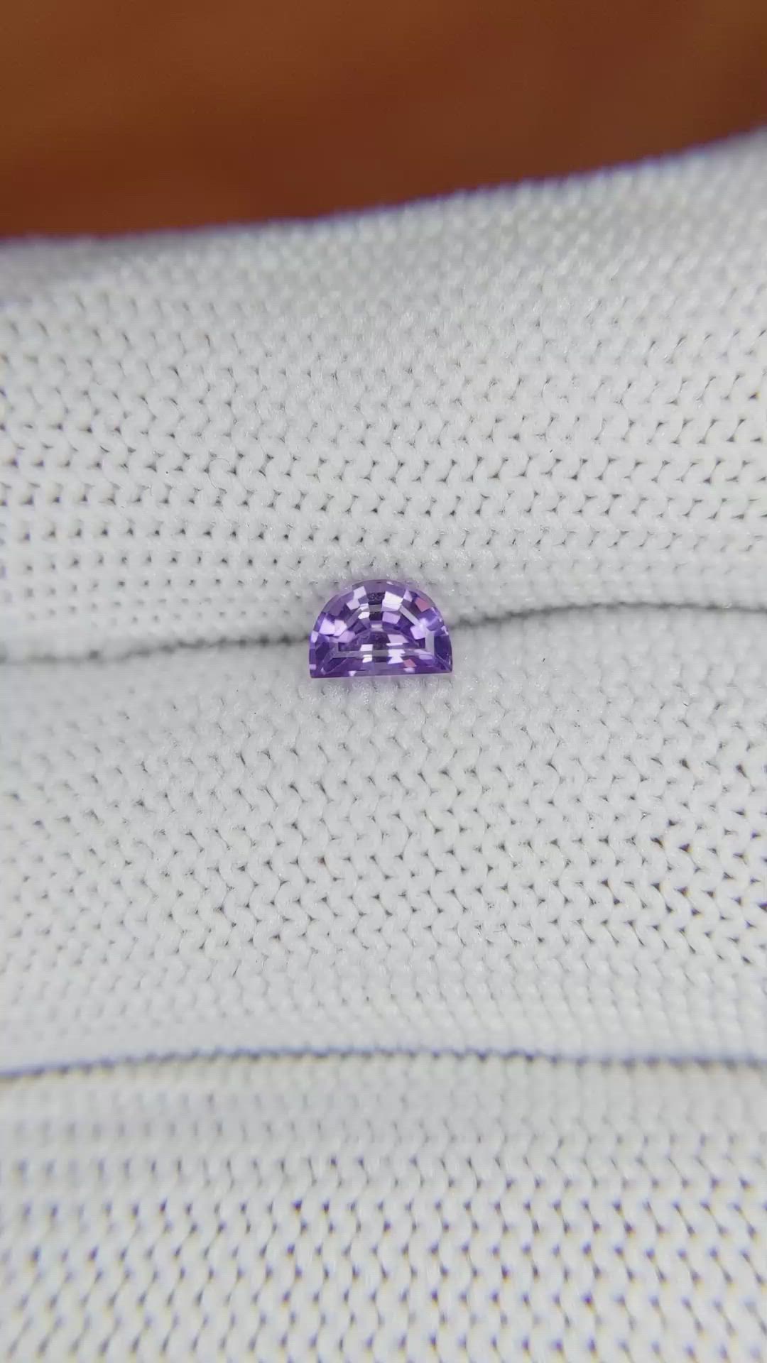 0.57 Ct. Pinkish Purple Sapphire from Madagascar Size Video