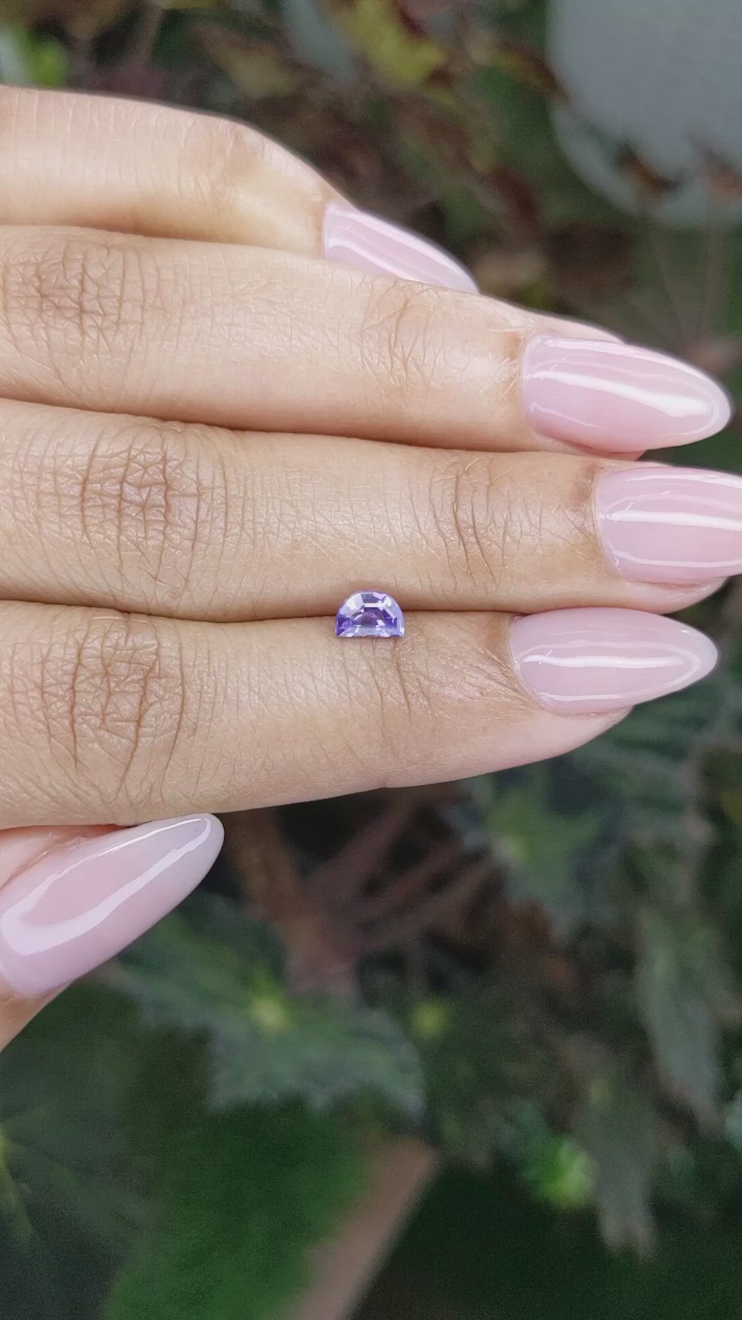 0.57 Ct. Pinkish Purple Sapphire from Madagascar Size Video