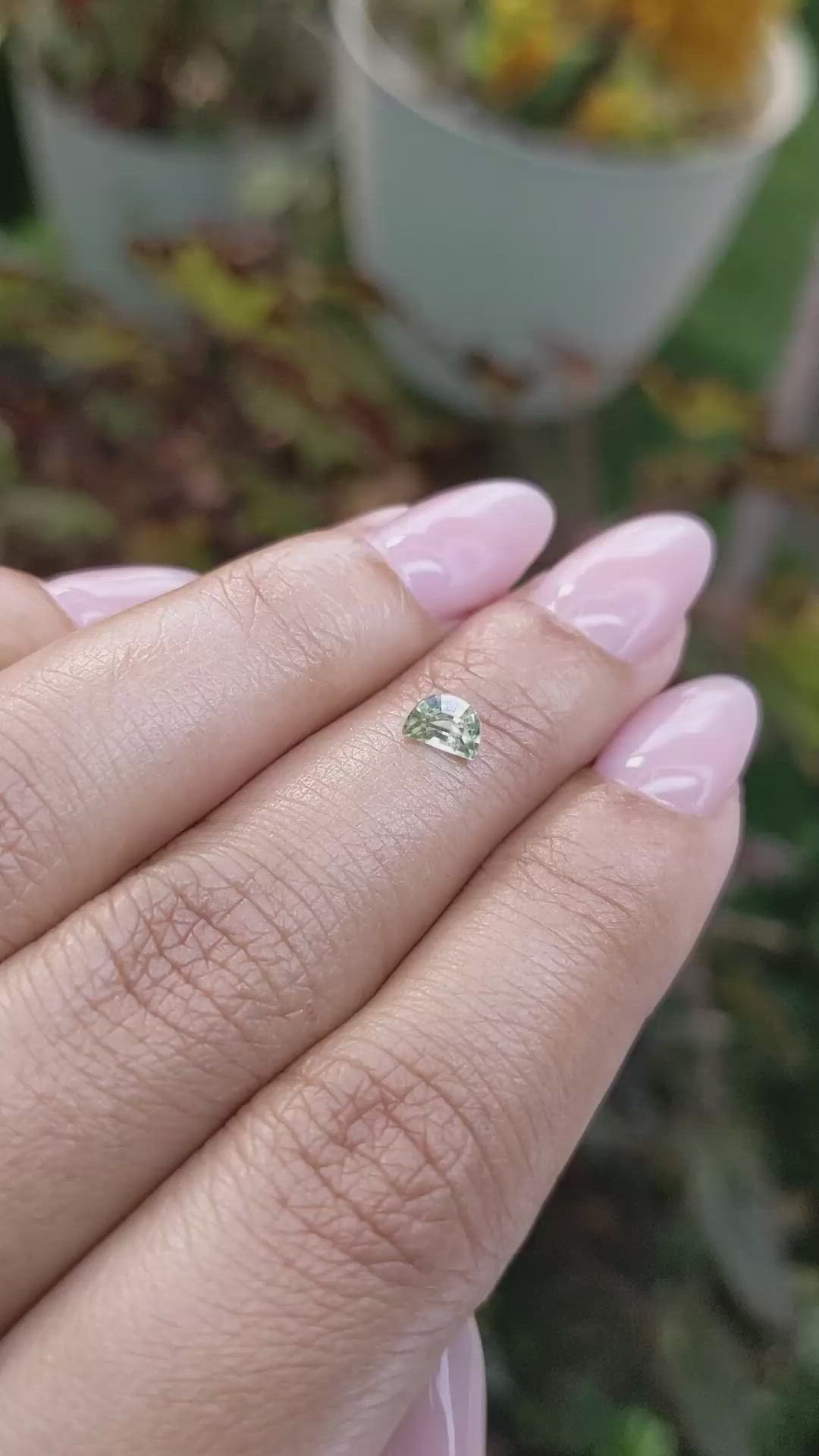 0.50 Ct. Yellowish Green Sapphire from Madagascar Size Video