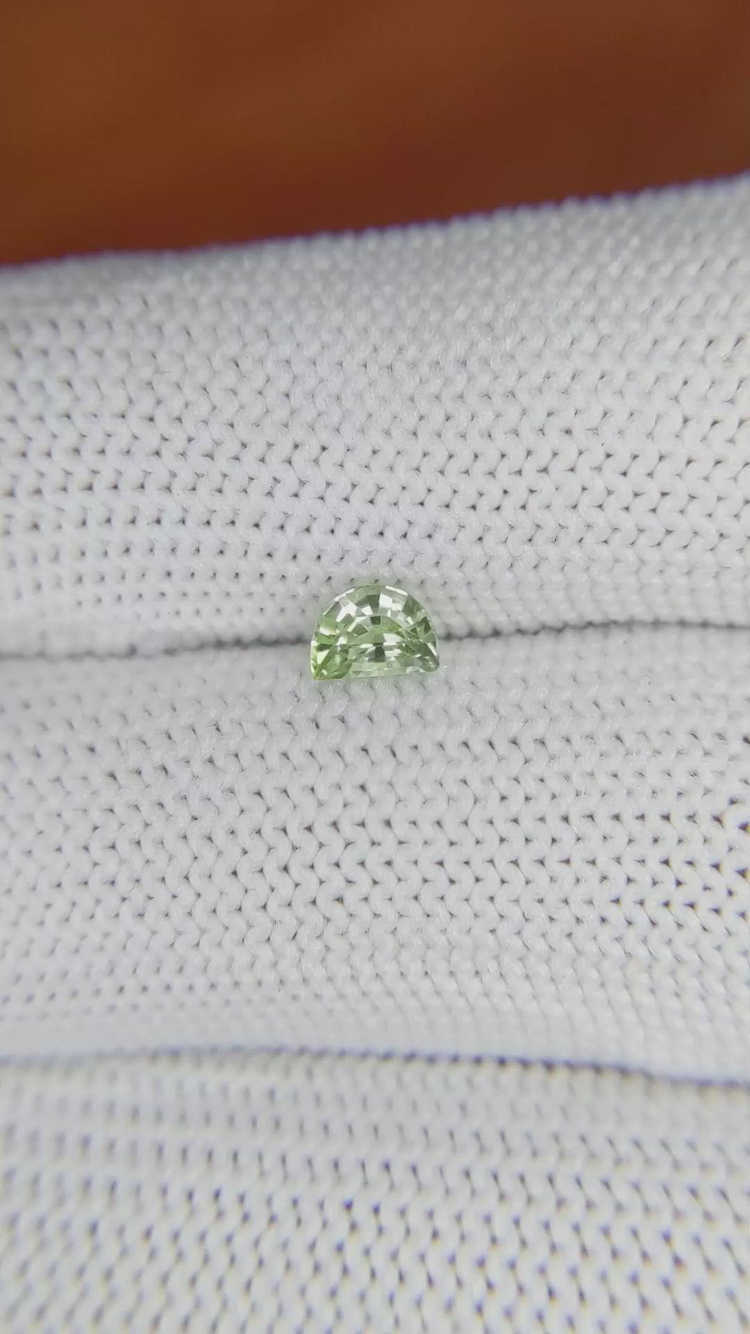 0.50 Ct. Yellowish Green Sapphire from Madagascar Size Video