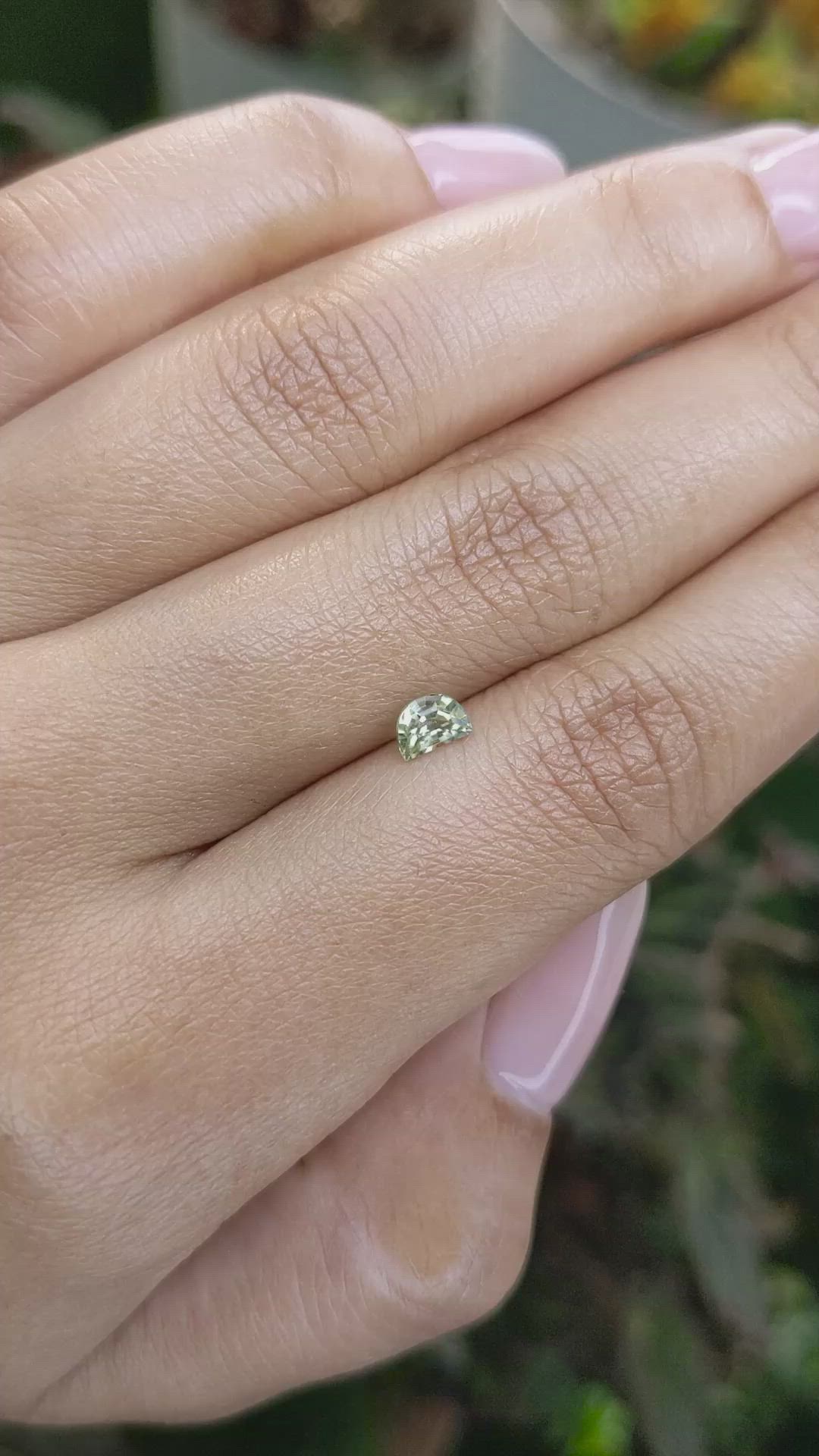 0.50 Ct. Yellowish Green Sapphire from Madagascar Size Video