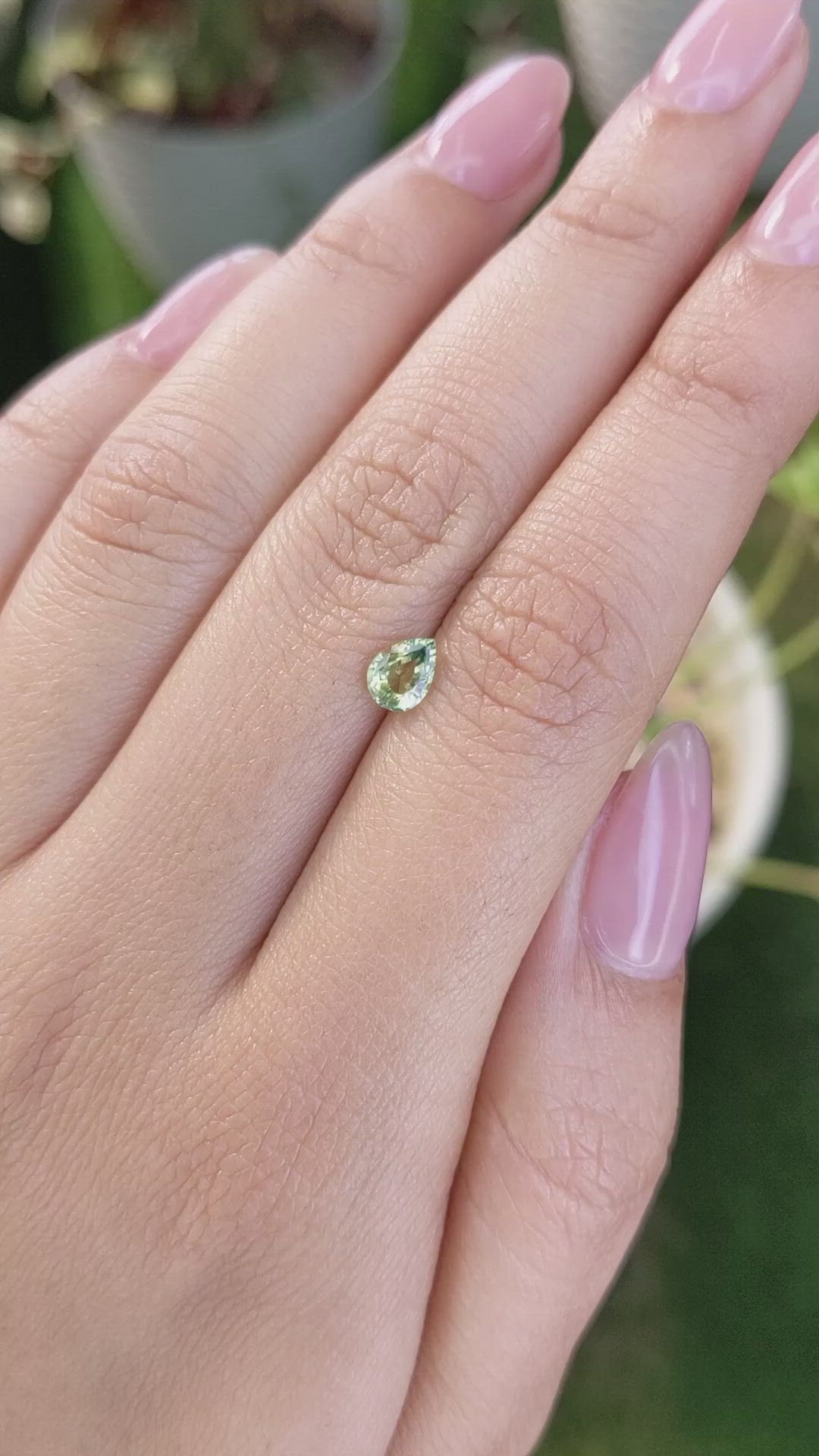 0.60 Ct. Green Sapphire from Madagascar Size Video