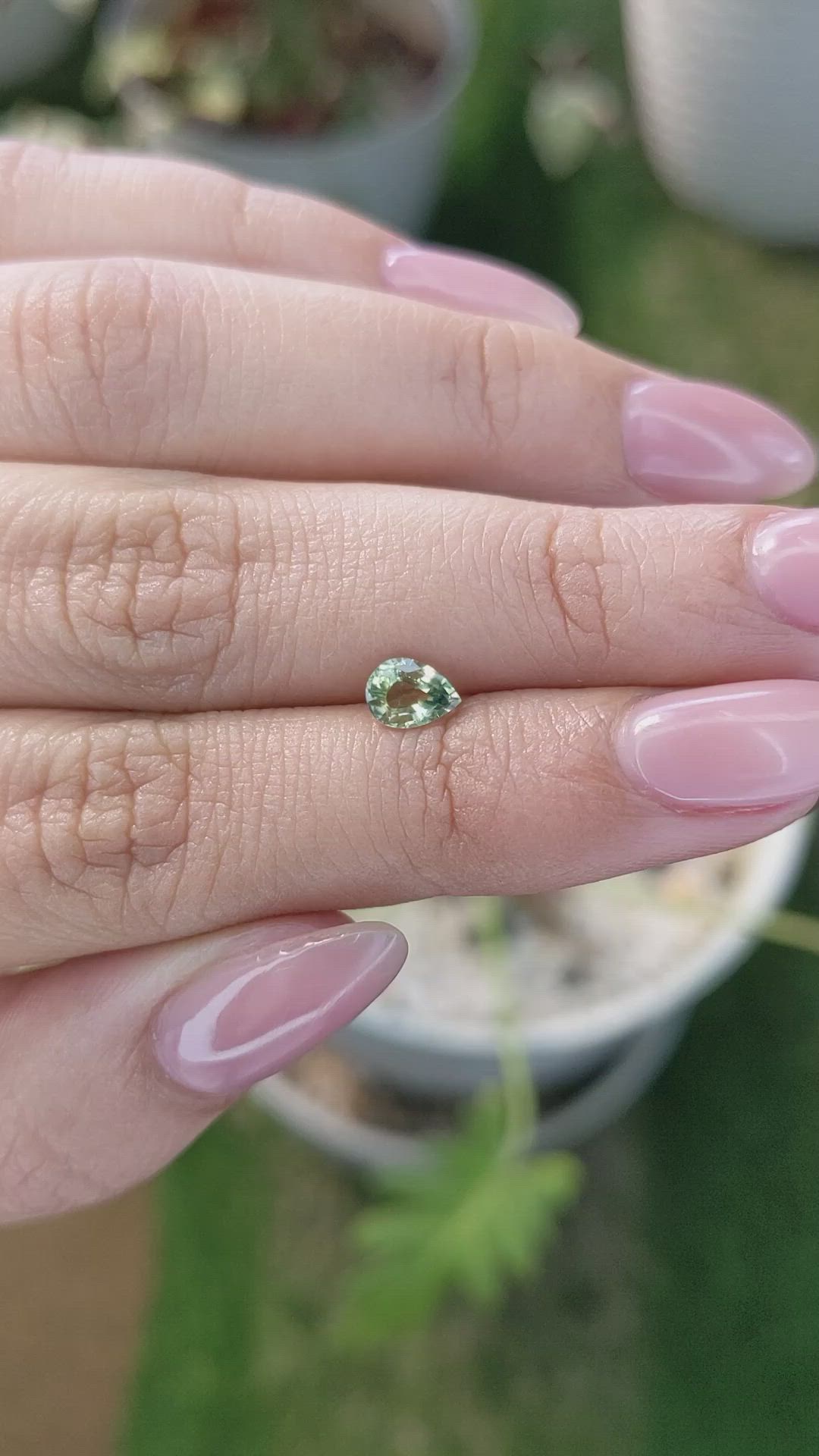 0.60 Ct. Green Sapphire from Madagascar Size Video