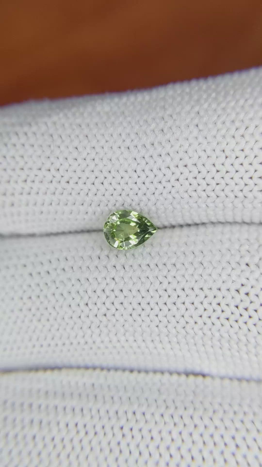 0.60 Ct. Green Sapphire from Madagascar Size Video