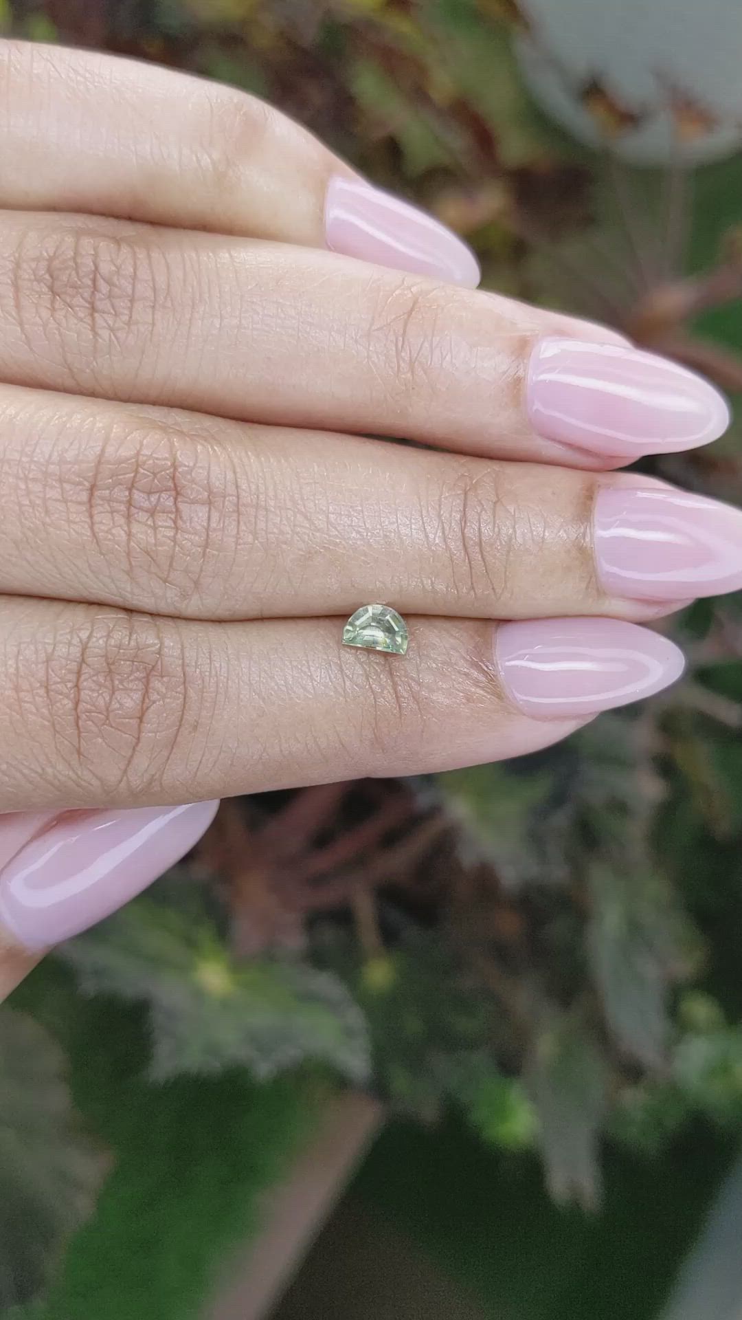 0.49 Ct. Yellowish Green Sapphire from Madagascar Size Video