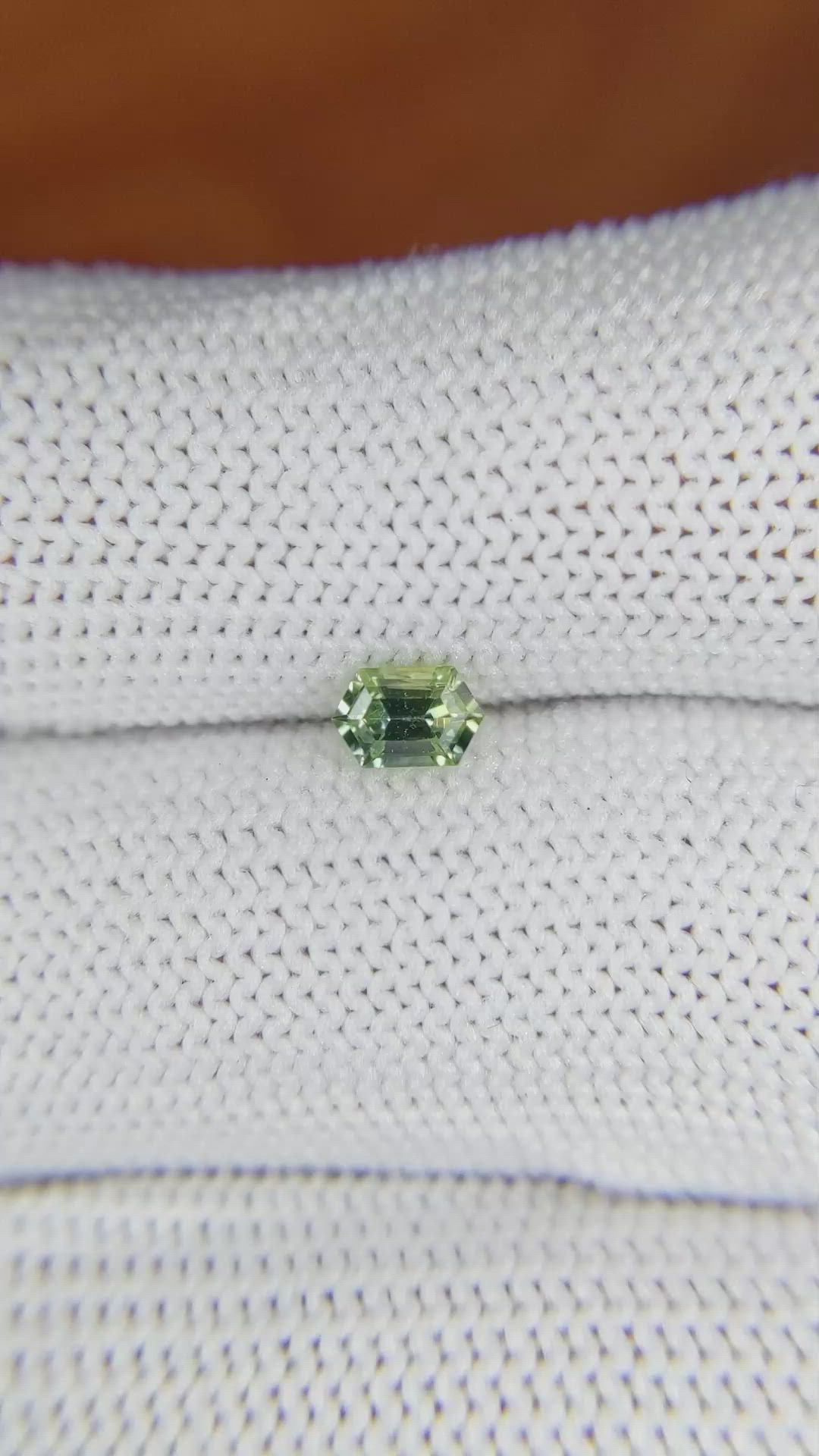 0.43 Ct. Bluish Green Sapphire from Madagascar Size Video