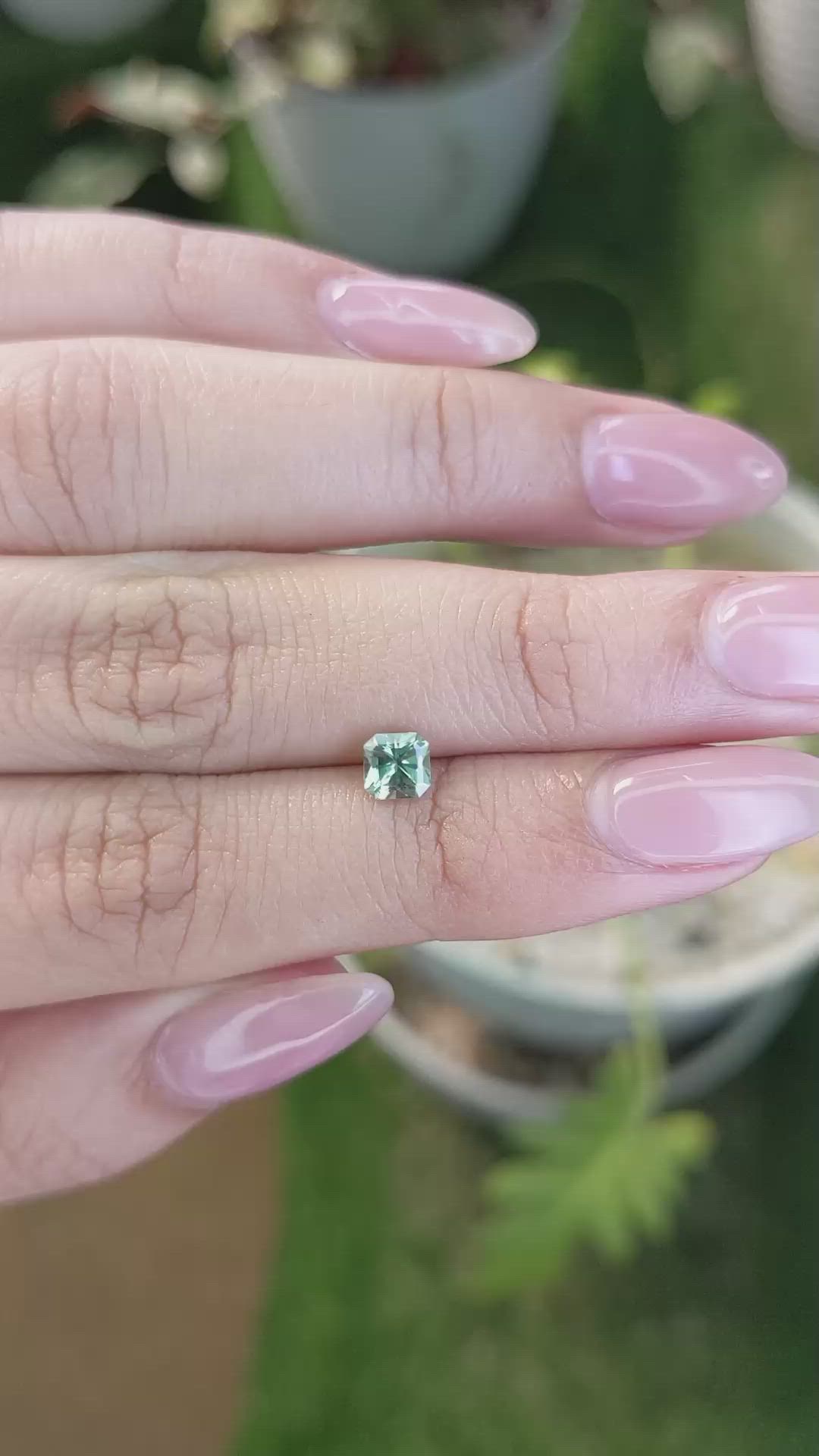 0.63 Ct. Green Sapphire from Madagascar Size Video