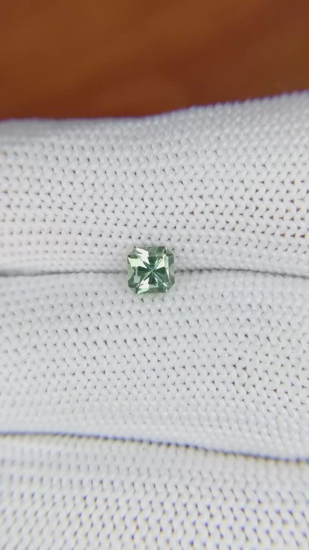 0.63 Ct. Green Sapphire from Madagascar Size Video