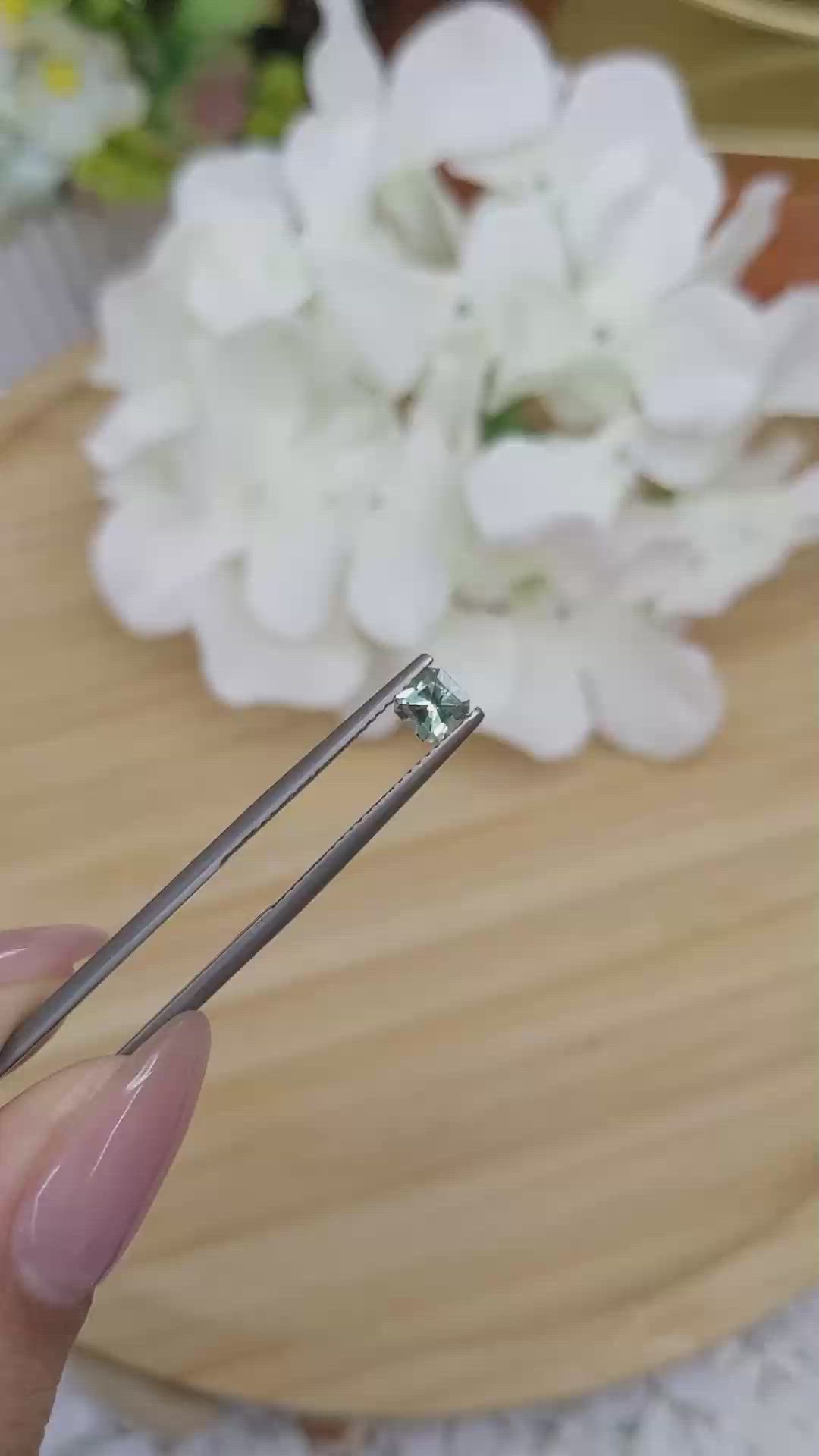 0.63 Ct. Green Sapphire from Madagascar Size Video