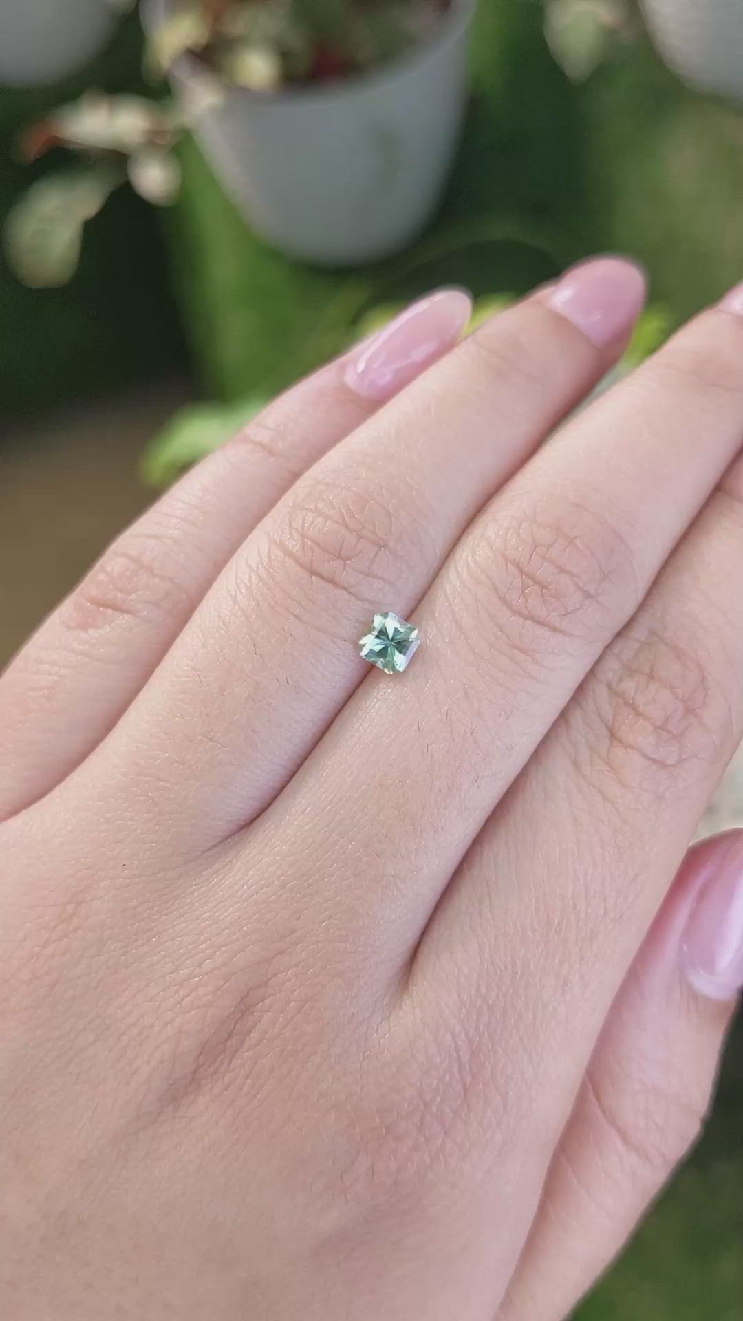 0.63 Ct. Green Sapphire from Madagascar Size Video