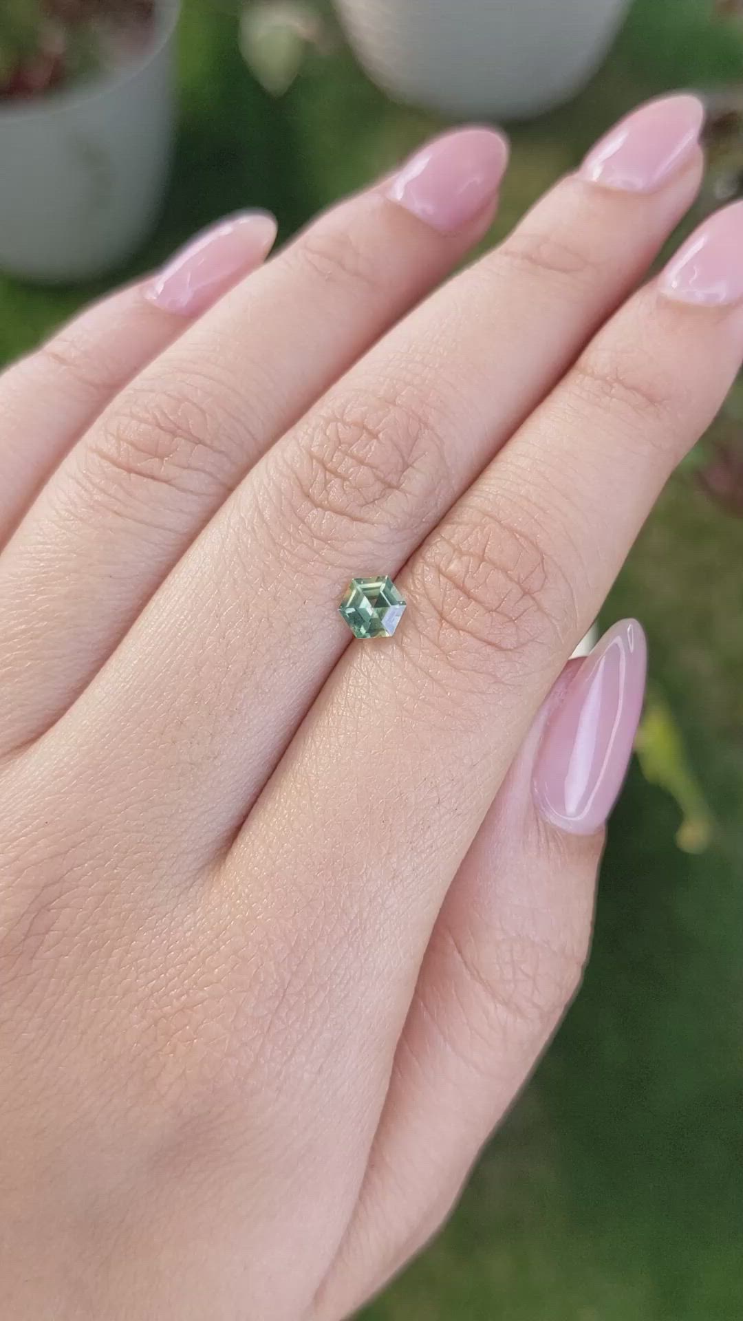 0.71 Ct. Yellowish Green Sapphire from Madagascar Size Video