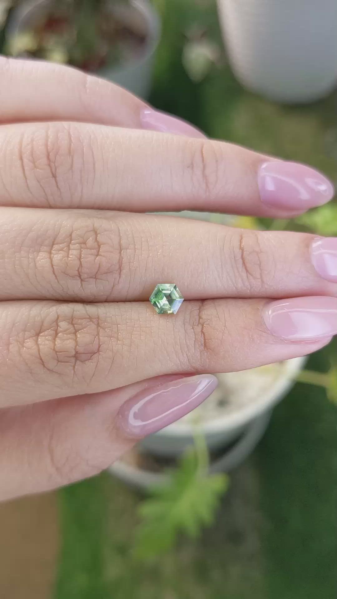 0.71 Ct. Yellowish Green Sapphire from Madagascar Size Video