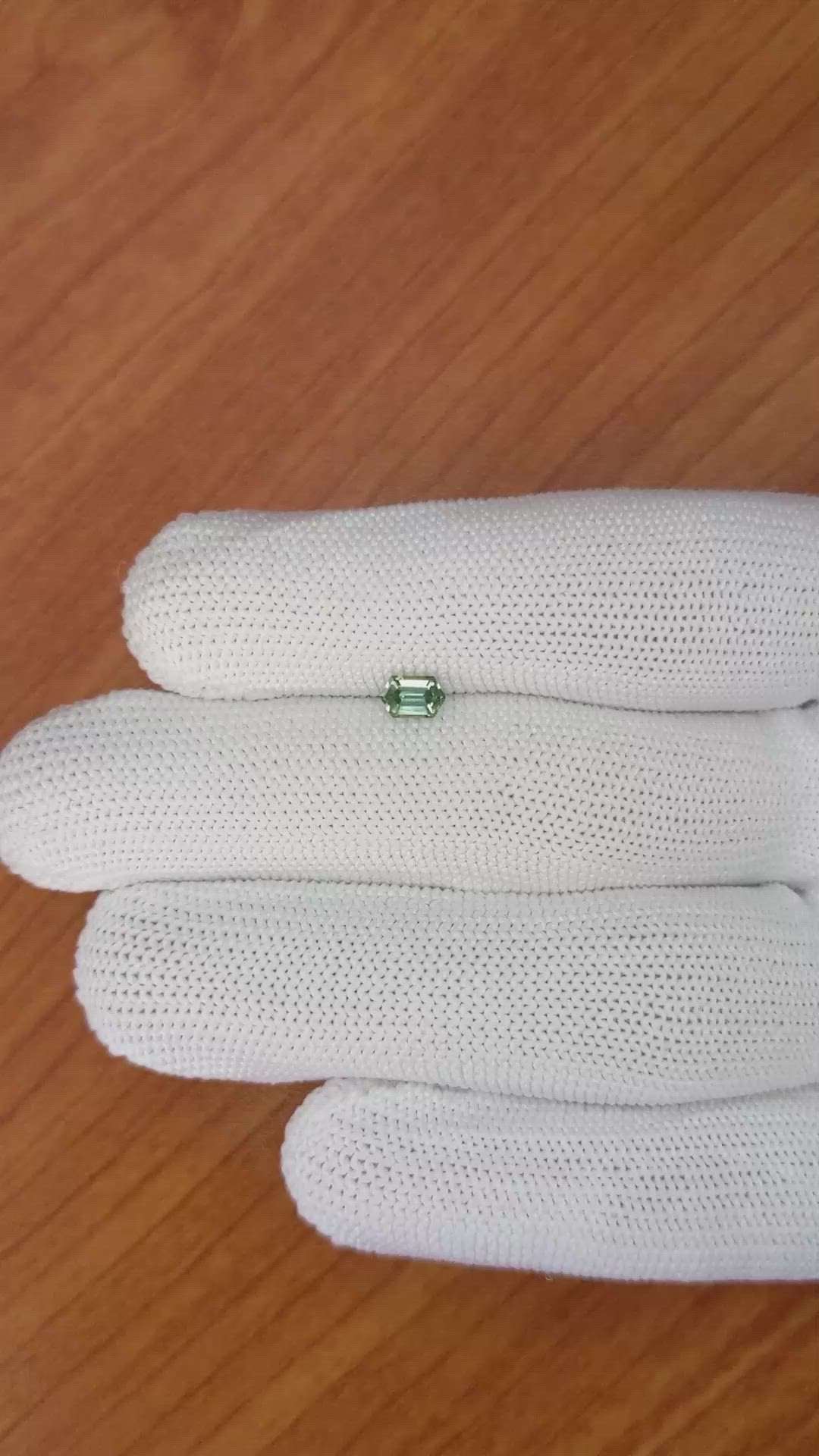 0.49 Ct. Bluish Green Sapphire from Madagascar Size Video