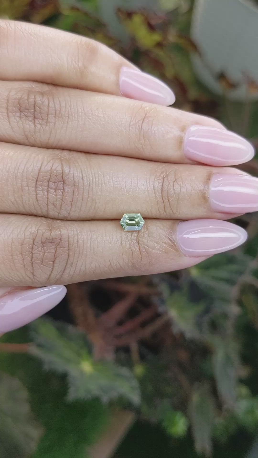 0.62 Ct. Yellowish Green Sapphire from Madagascar Size Video