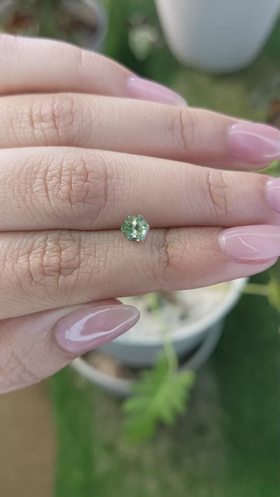 0.75 Ct. Yellowish Green Sapphire from Madagascar Size Video