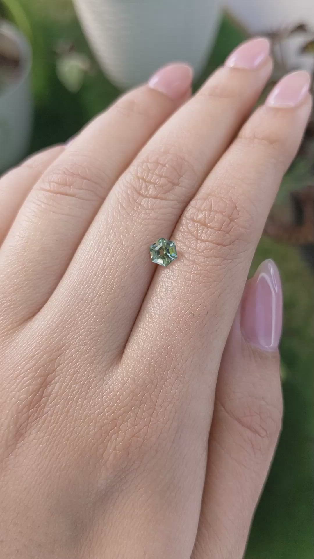 0.75 Ct. Yellowish Green Sapphire from Madagascar Size Video