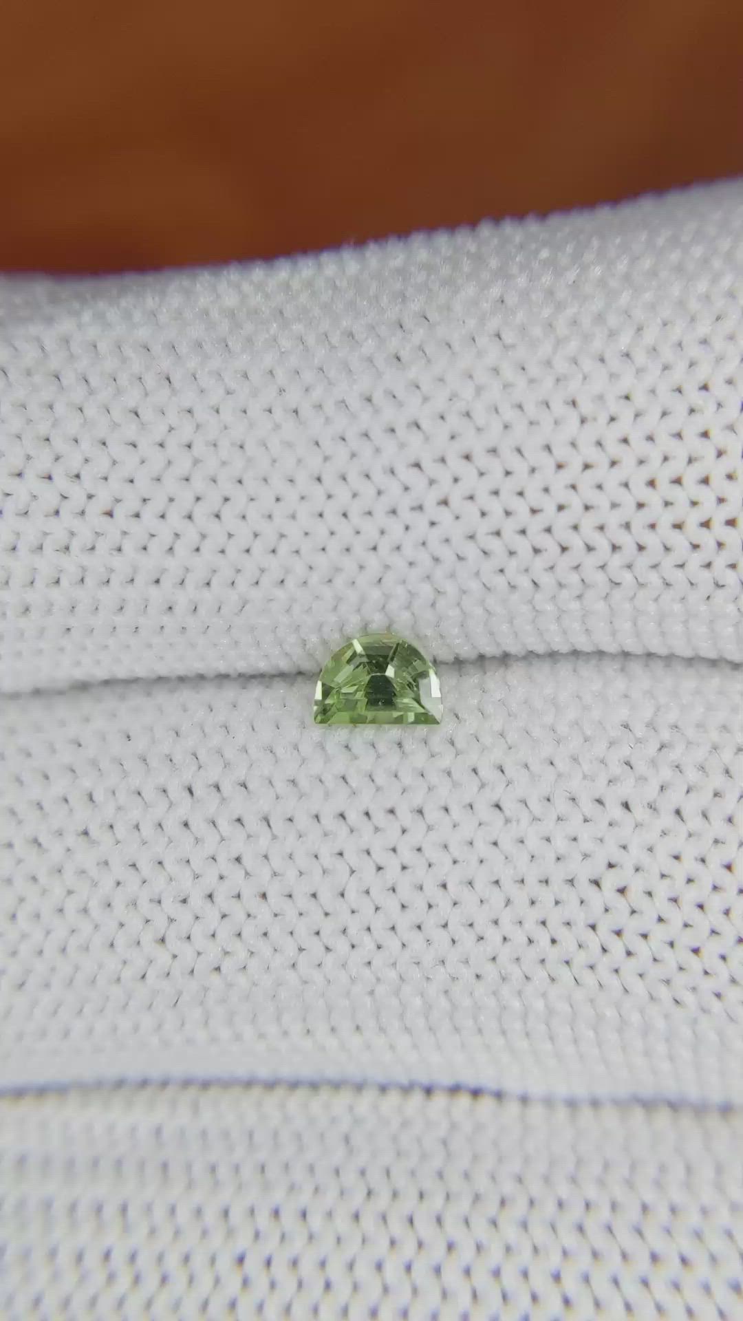 0.36 Ct. Yellowish Green Sapphire from Madagascar Size Video