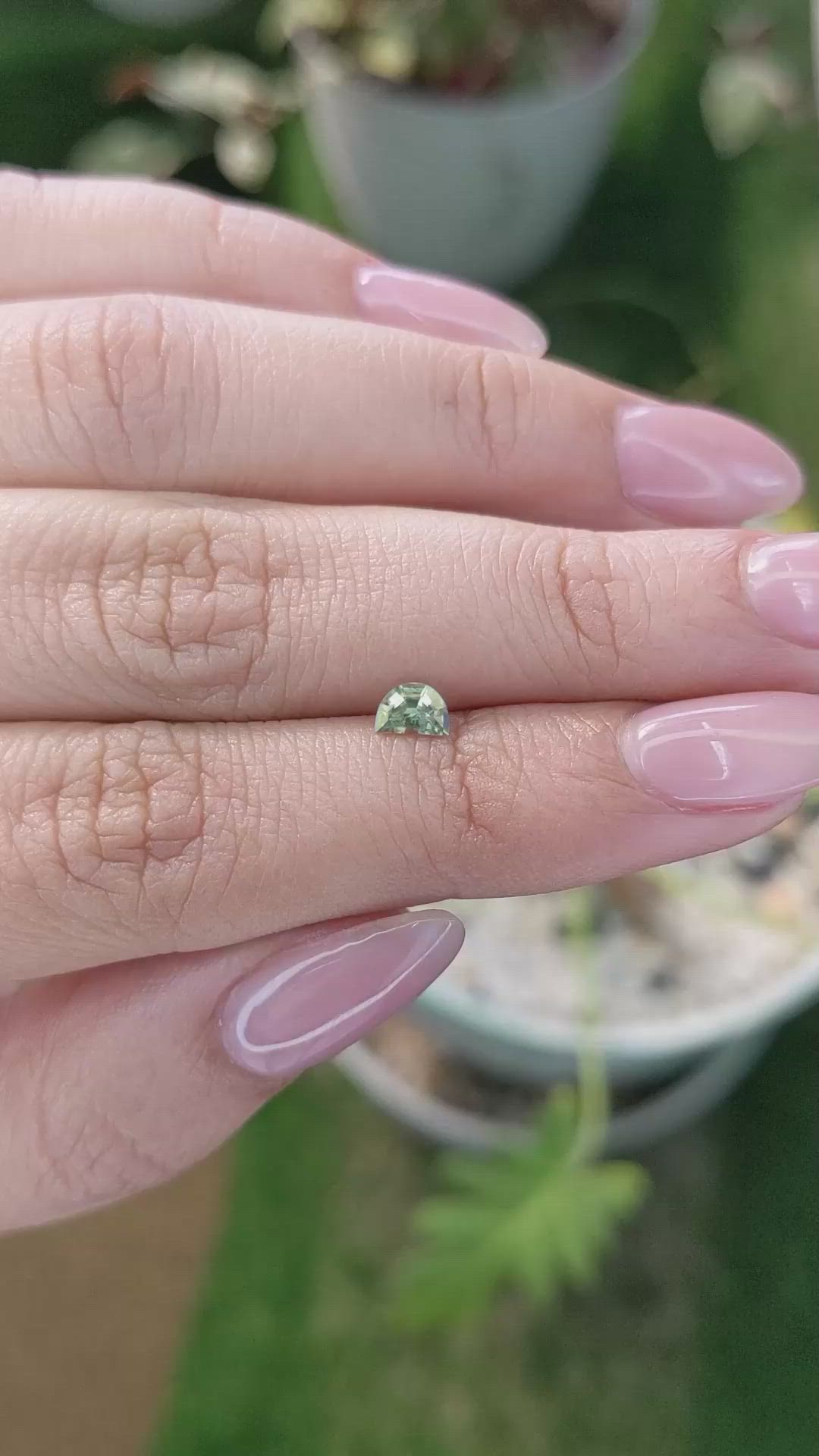 0.36 Ct. Yellowish Green Sapphire from Madagascar Size Video