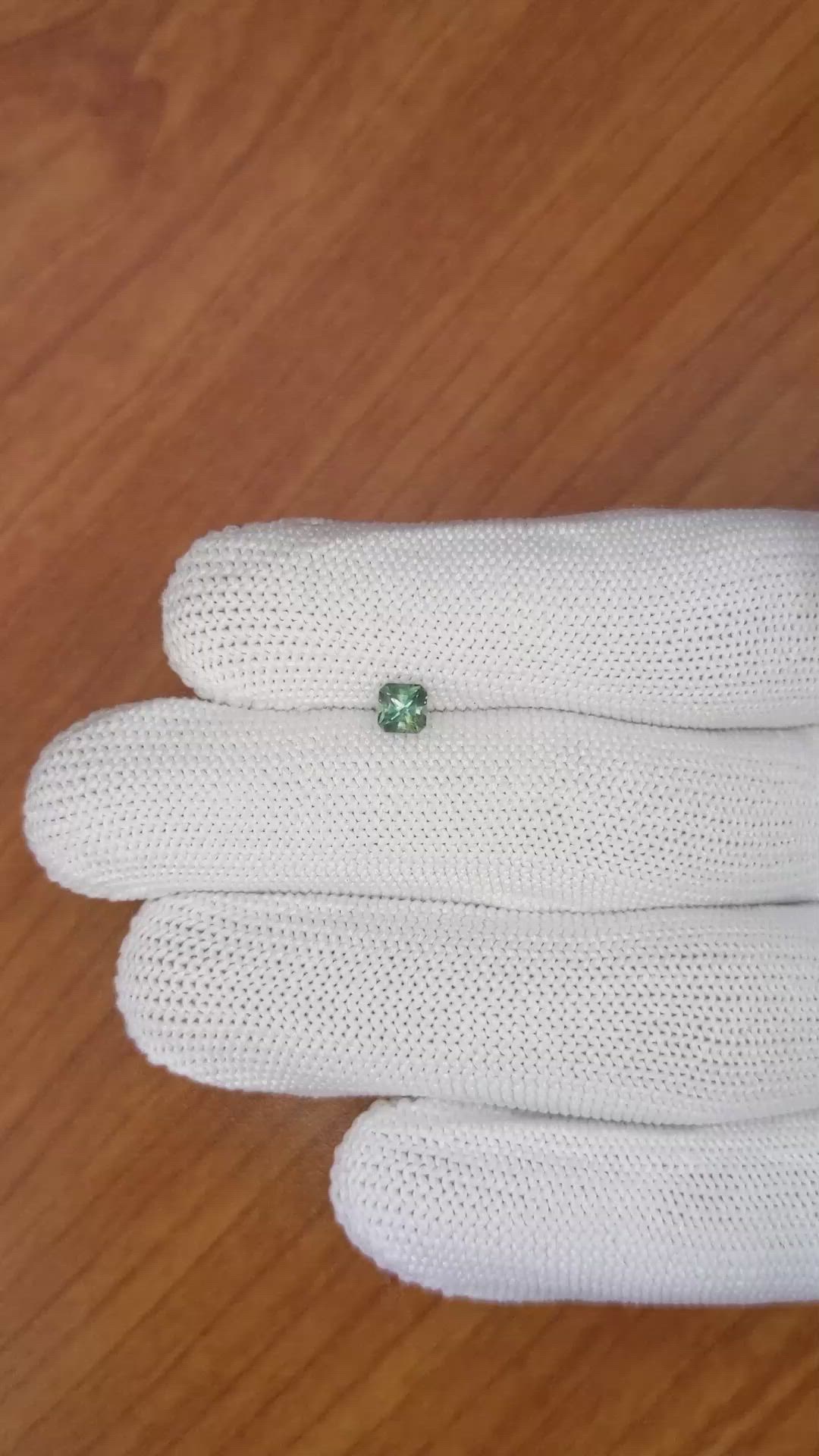 0.43 Ct. Yellowish Green Sapphire from Madagascar Size Video