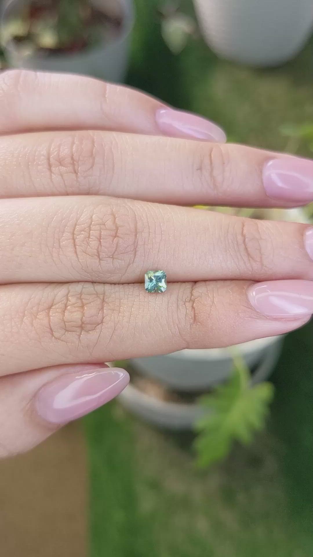 0.43 Ct. Yellowish Green Sapphire from Madagascar Size Video