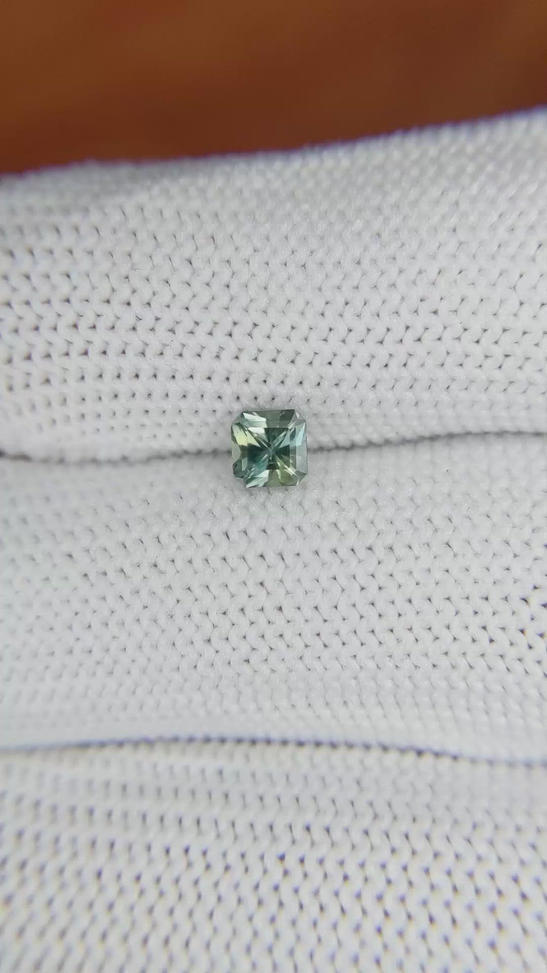 0.43 Ct. Yellowish Green Sapphire from Madagascar Size Video