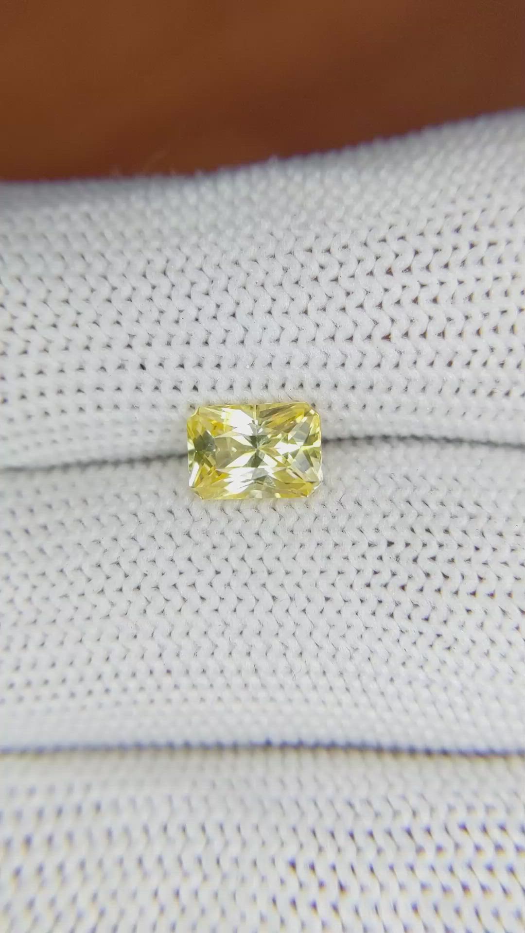 1.34 Ct. Yellow Sapphire from Ceylon (Sri Lanka) Size Video
