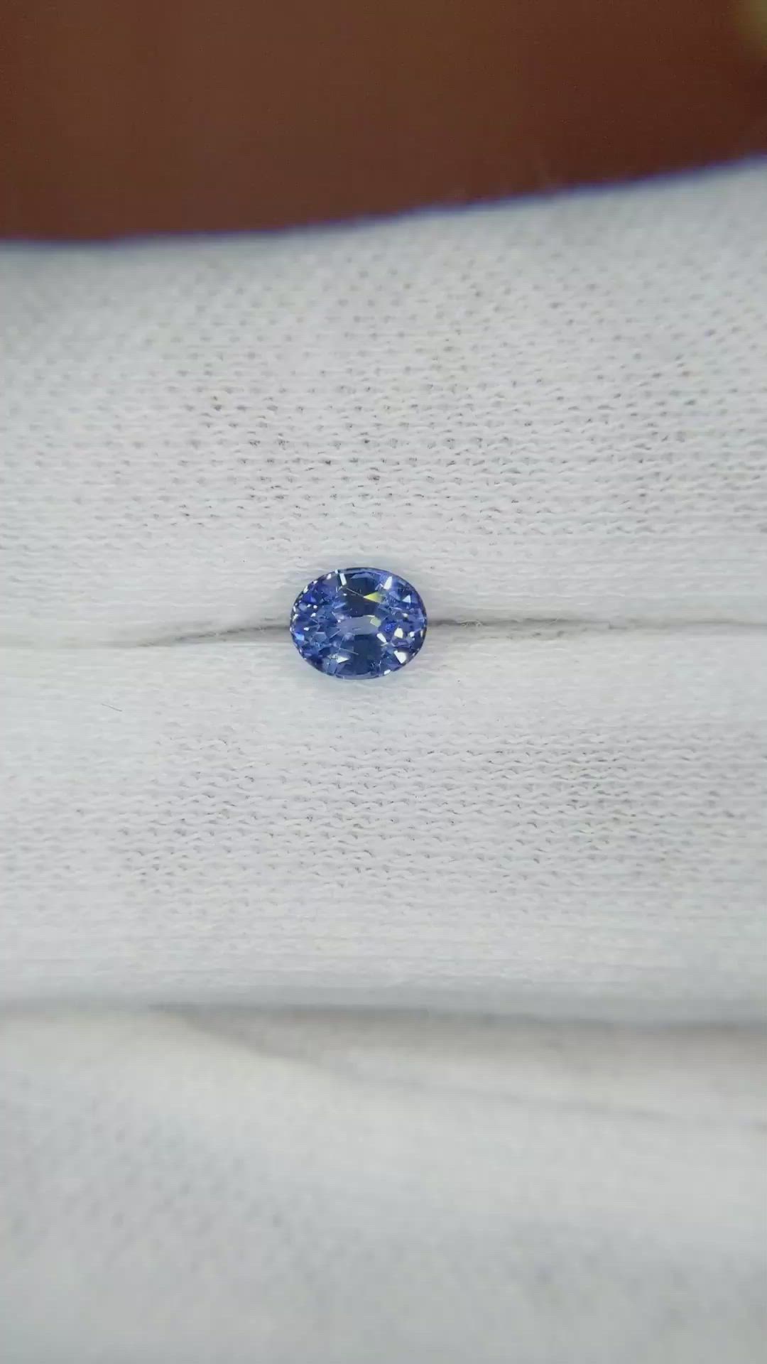 0.60 Ct. Blue Sapphire from Ceylon (Sri Lanka) Size Video