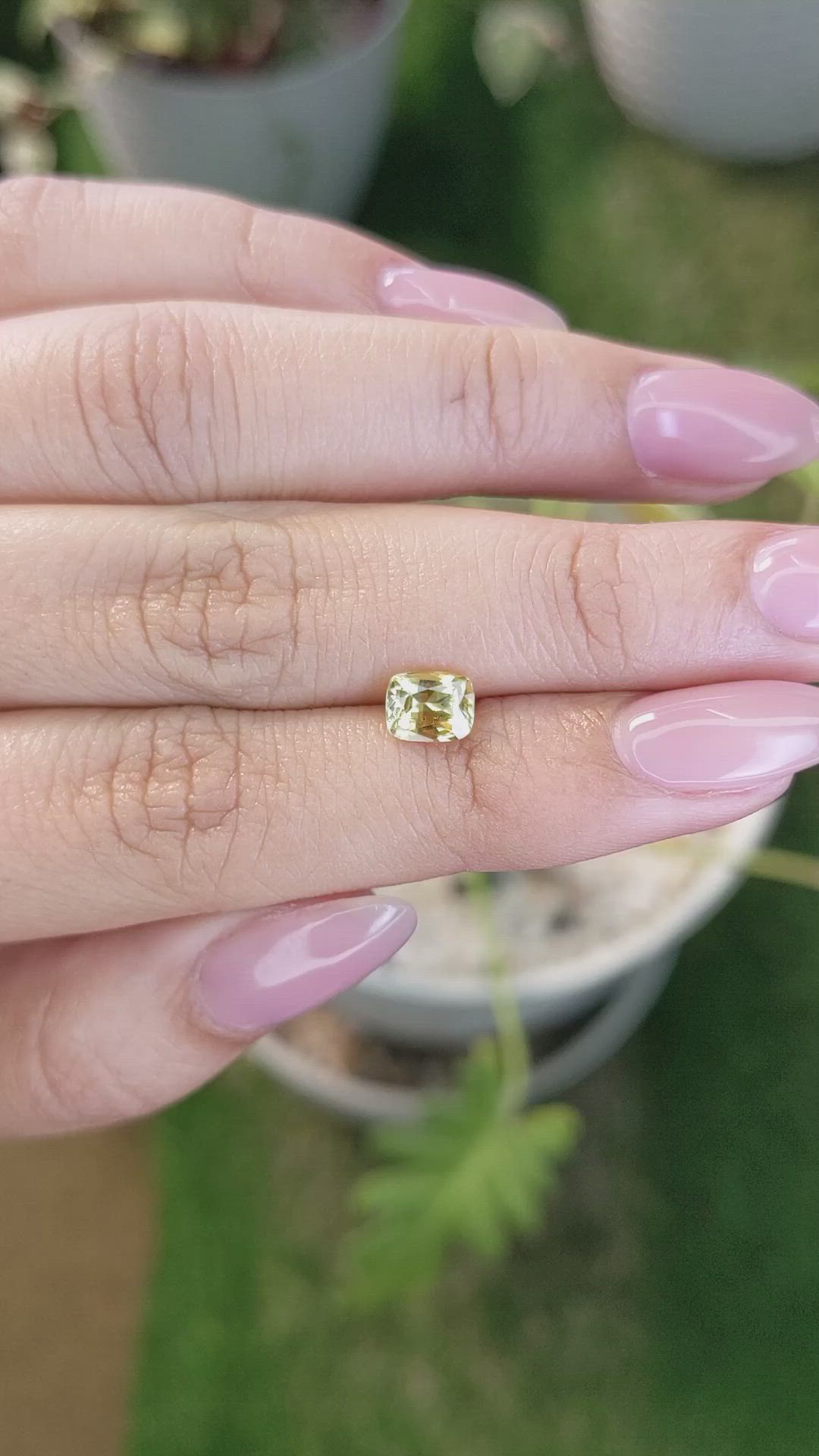 1.07 Ct. Yellow Sapphire from Ceylon (Sri Lanka) Size Video