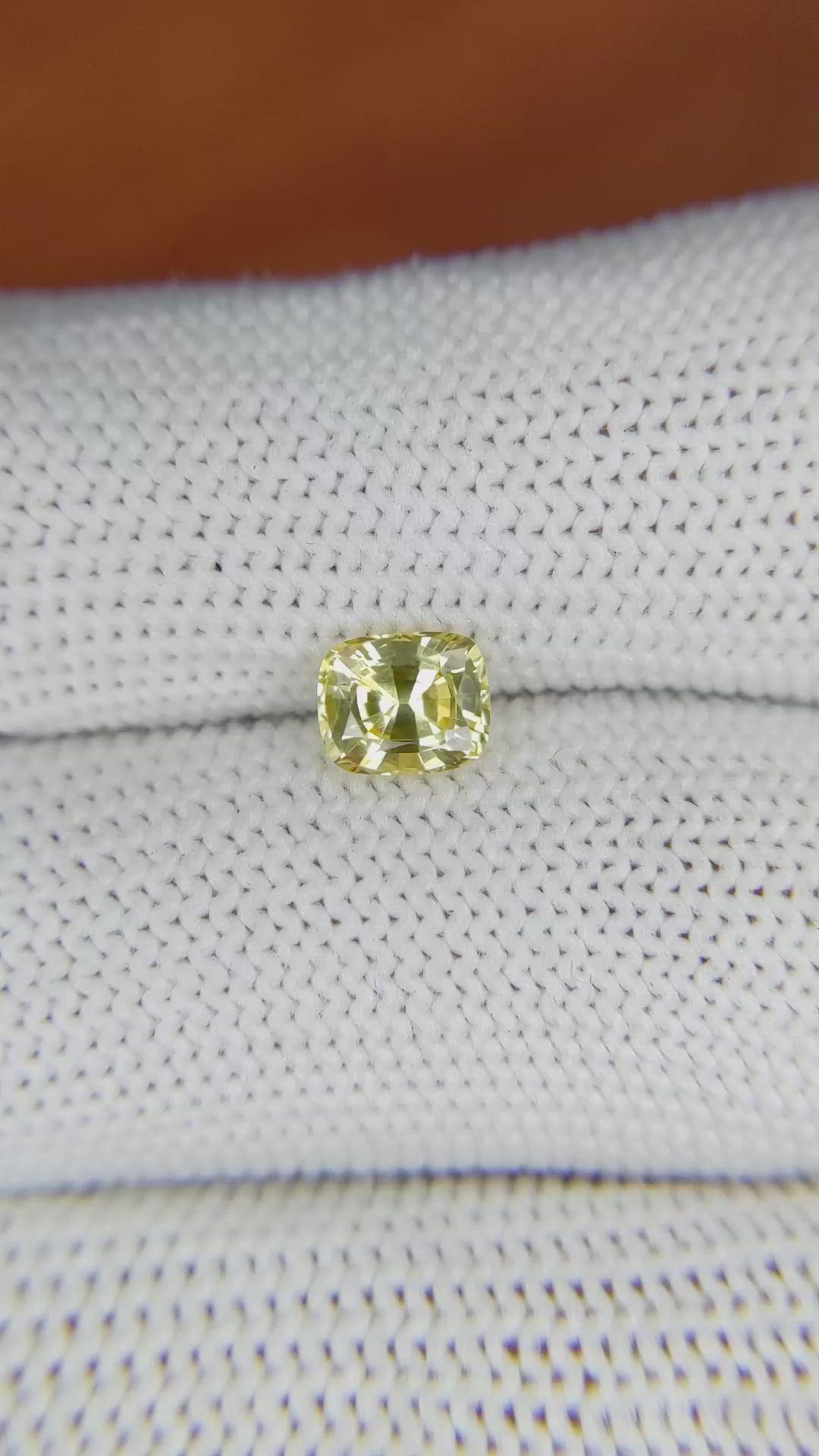 0.98 Ct. Yellow Sapphire from Ceylon (Sri Lanka) Size Video
