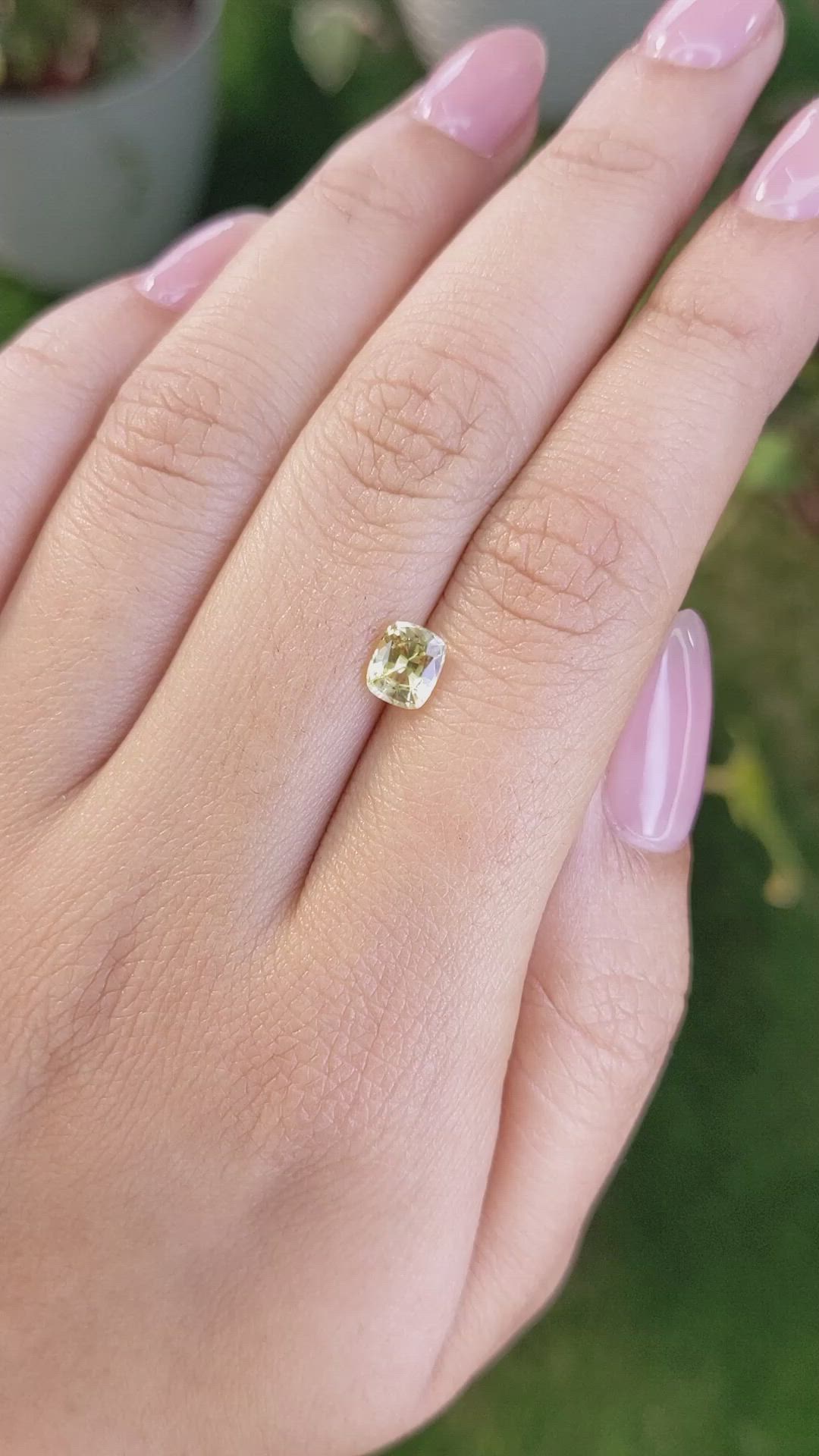 0.98 Ct. Yellow Sapphire from Ceylon (Sri Lanka) Size Video