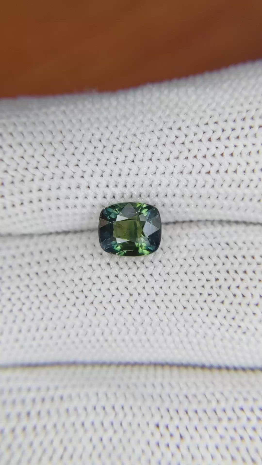 2.03 Ct. Bluish Green Sapphire from Ceylon (Sri Lanka) Size Video